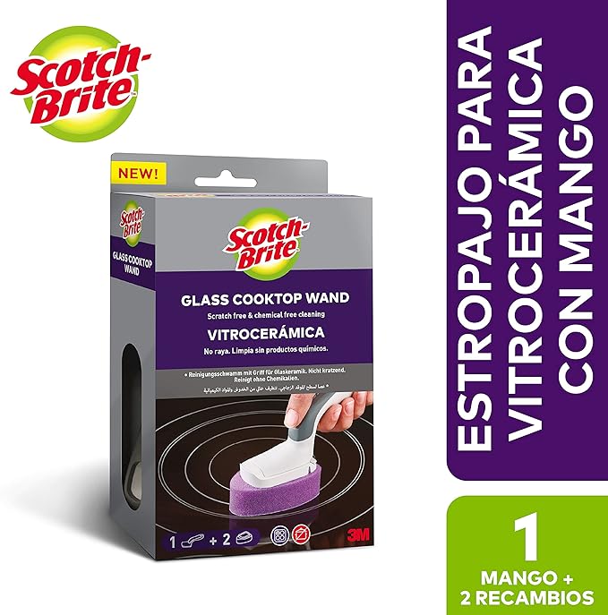 Scotch-Brite Glass Cooktop Cleaning Wand – 1 Wand + 2 Refills/Pack – Safqqa Egypt