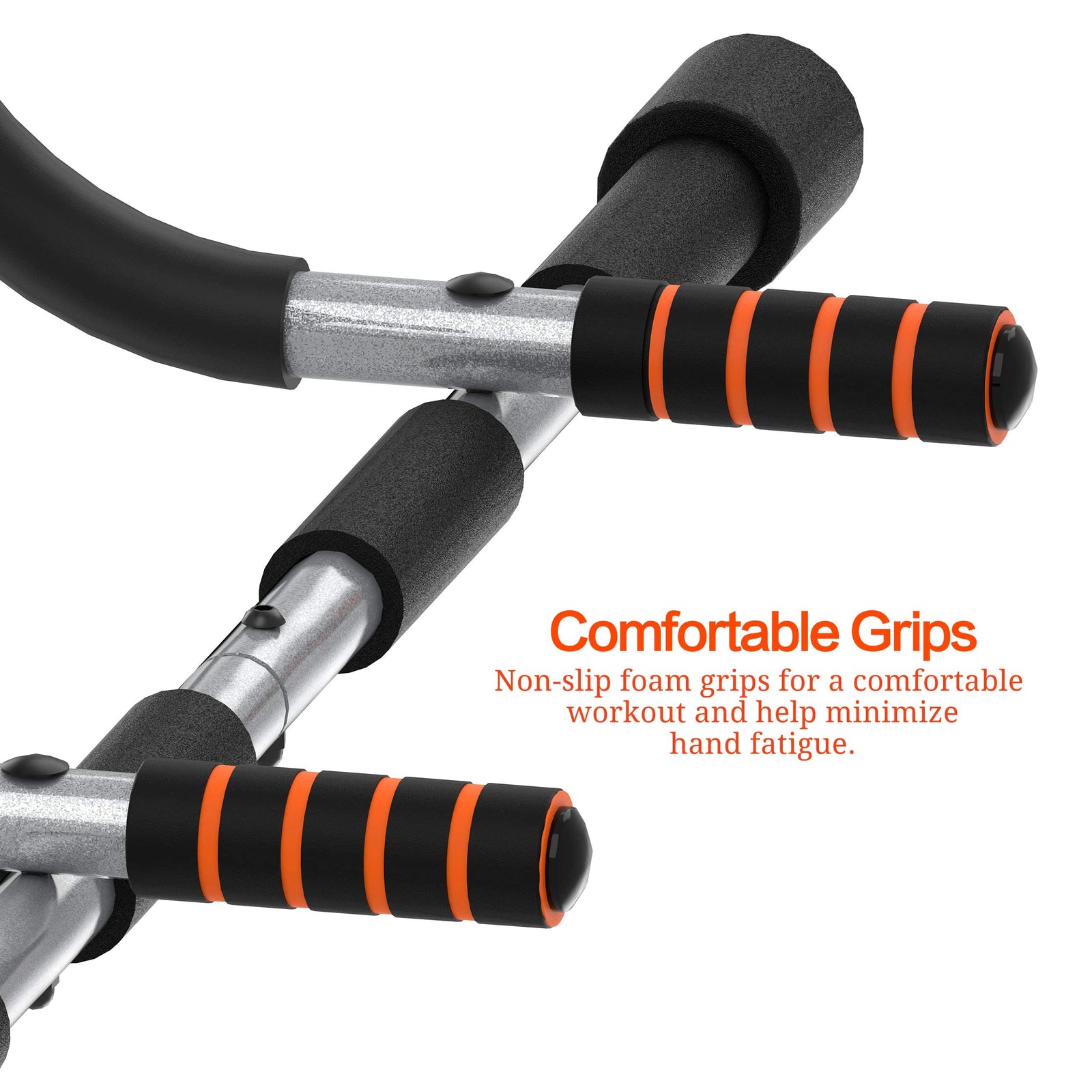 Doorway Pull Up Bar with Ergonomic Grip, Exercise Equipment Body Gym System No Screws Trainer, Multi-Grip Chin Up Bar & Exercise Bar & Home Workout black