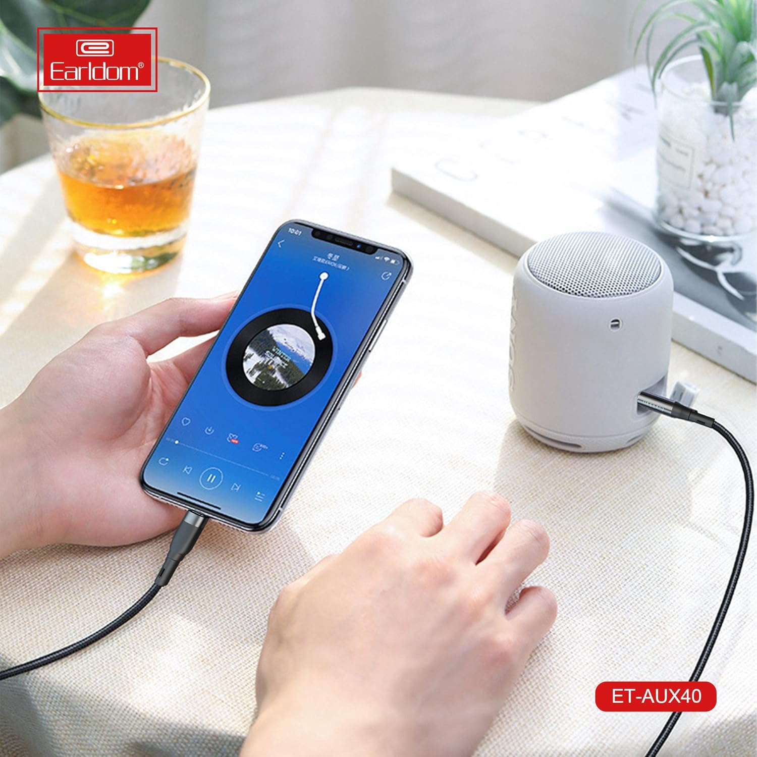 كابل AUX ستيريو من ايرلدوم ET-AUX40 - أسود 