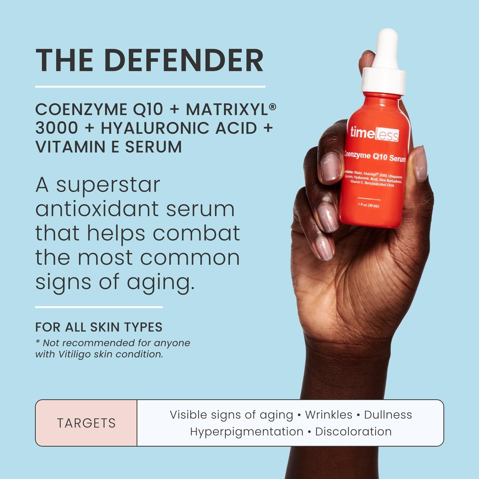 Timeless Skin Care Coenzyme Q10 Serum + Matrixyl 3000 + Hyaluronic Acid 30ml/1oz