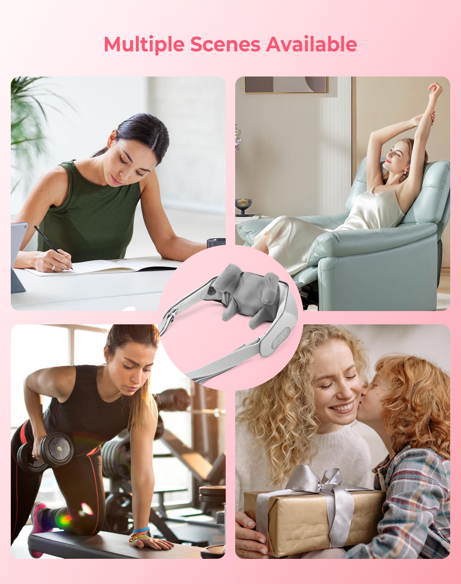 Atopskins Cordless Shiatsu Neck and Back Massager with Heat - Deep Tissue Pain Relief, 6D Kneading Heated Neck Massage for Cervical Pain - Safqqa Egypt