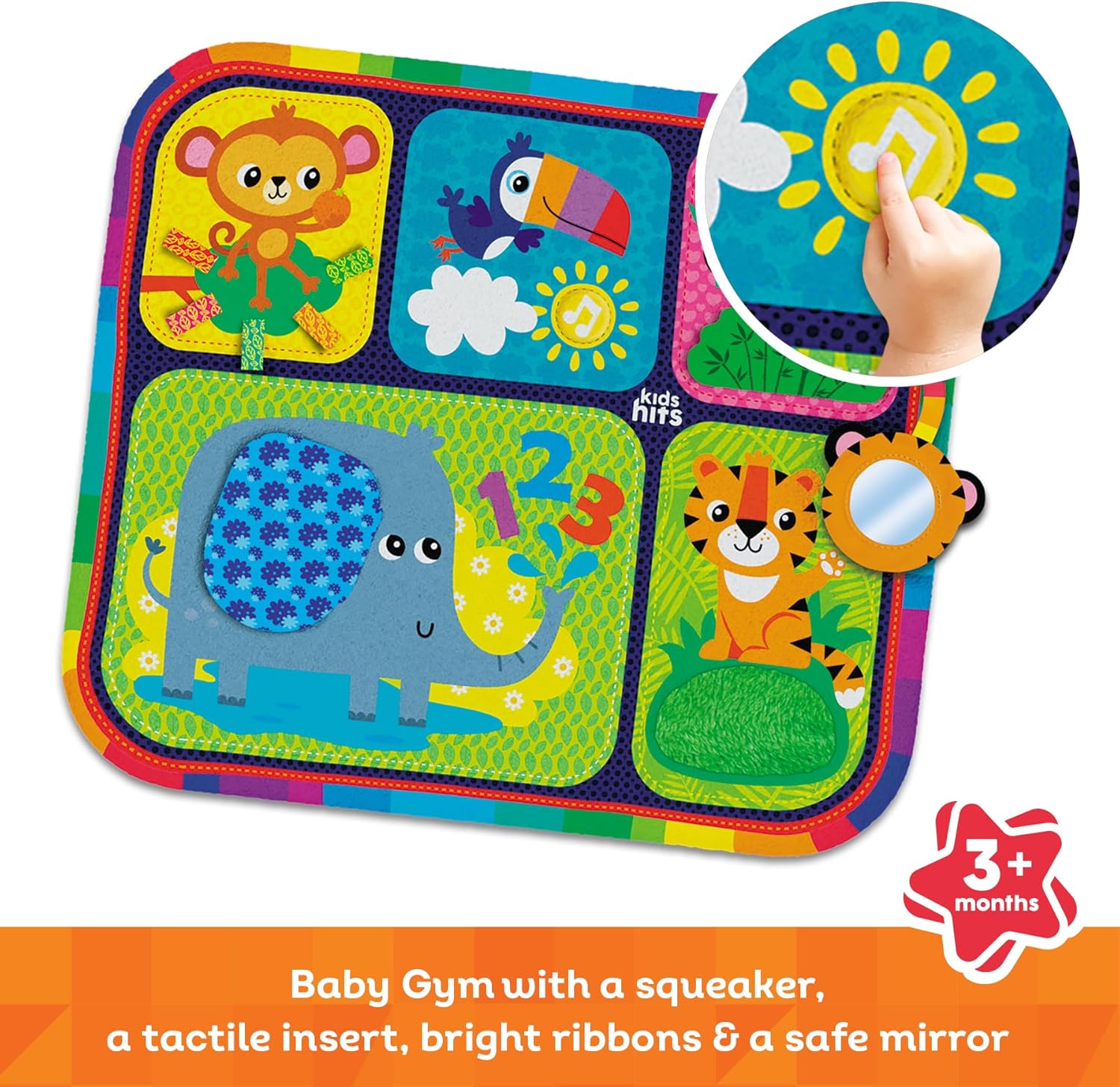 Kids Hits Baby Touch Mat My First Zoo Sensory Play Mat 3+ Months