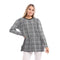 Andora Plaids Round Oversized Pullover For Women,Classic plaid pattern for a trendy yet timeless look..
