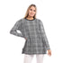 Andora Plaids Round Oversized Pullover For Women,Classic plaid pattern for a trendy yet timeless look..