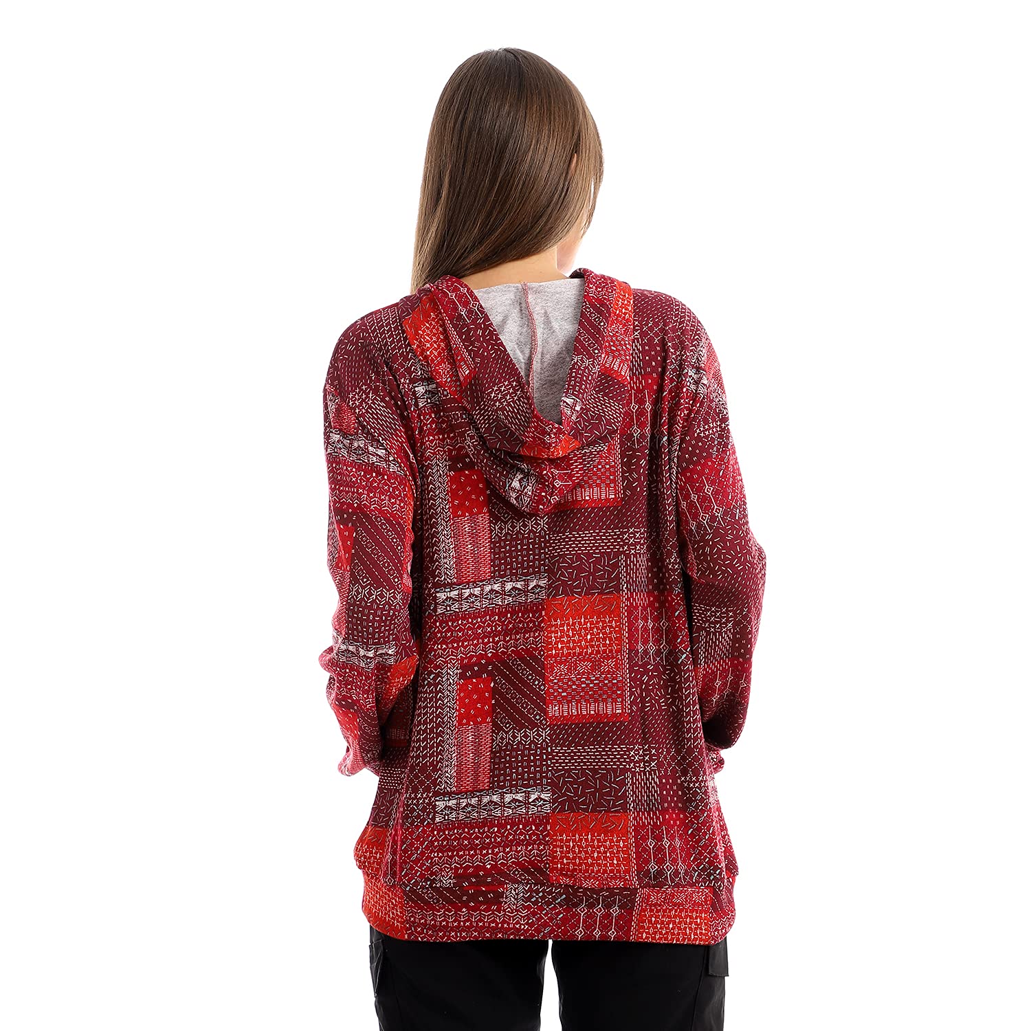 Kady Printed Loose Hoodie For Women,Loose fit for relaxed and effortless wear.