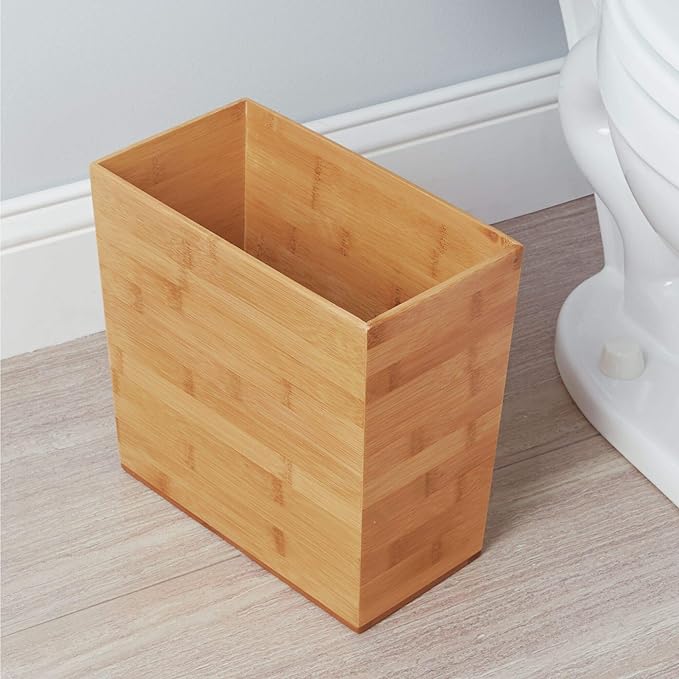 InterDesign Rectangular Waste Basket Slim rectangular design fits small spaces