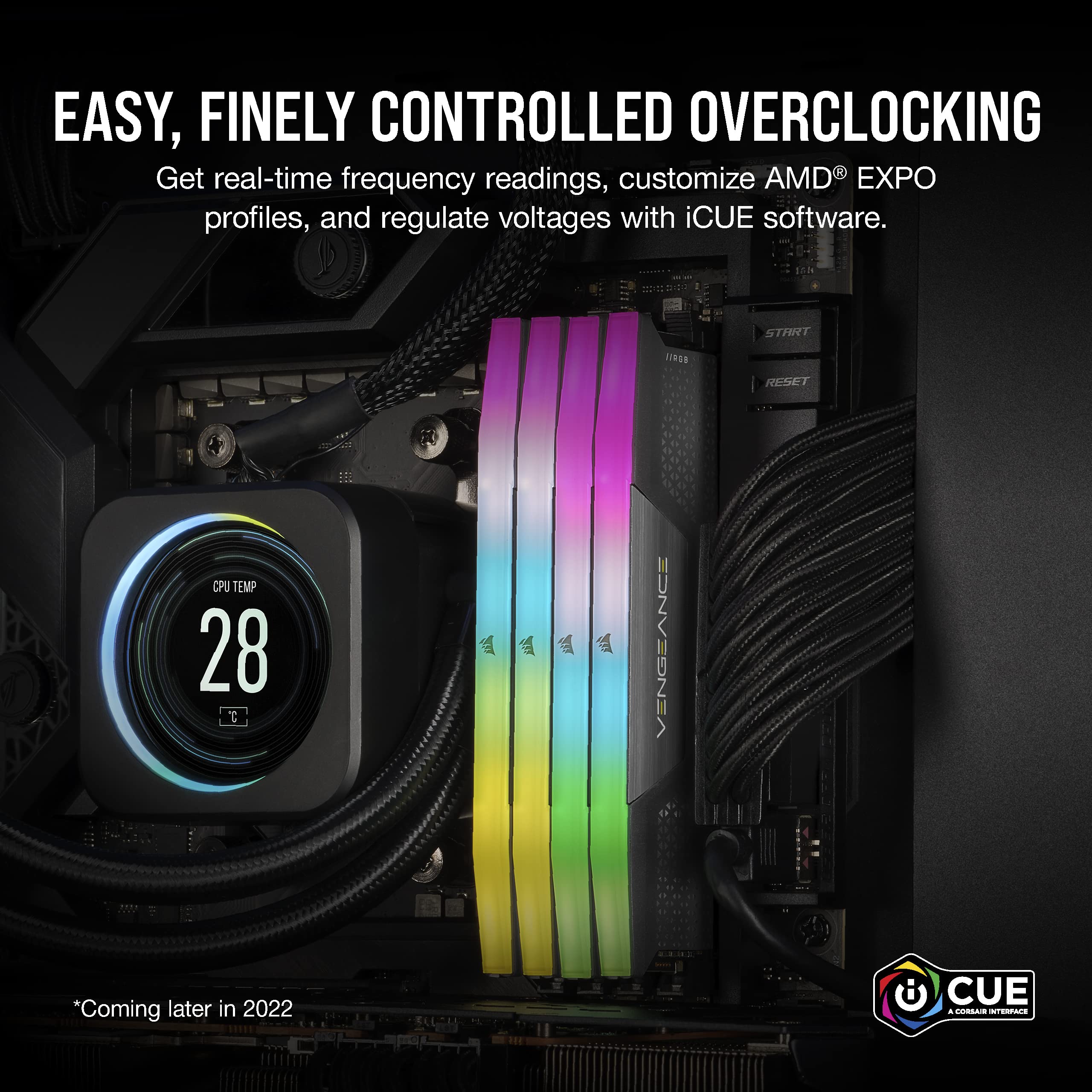 Corsair VENGEANCE RGB DDR5 64GB (2x32GB) 6000MHz C40 AMD Optimized Desktop Memory Kit