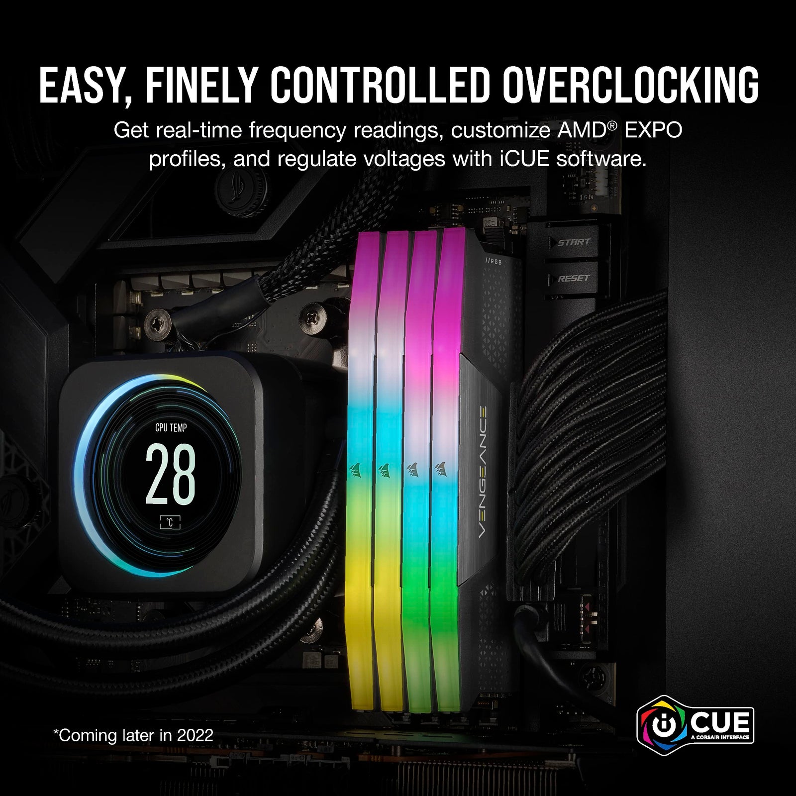 Corsair VENGEANCE RGB DDR5 64GB (2x32GB) 6000MHz C40 AMD Optimized Desktop Memory Kit