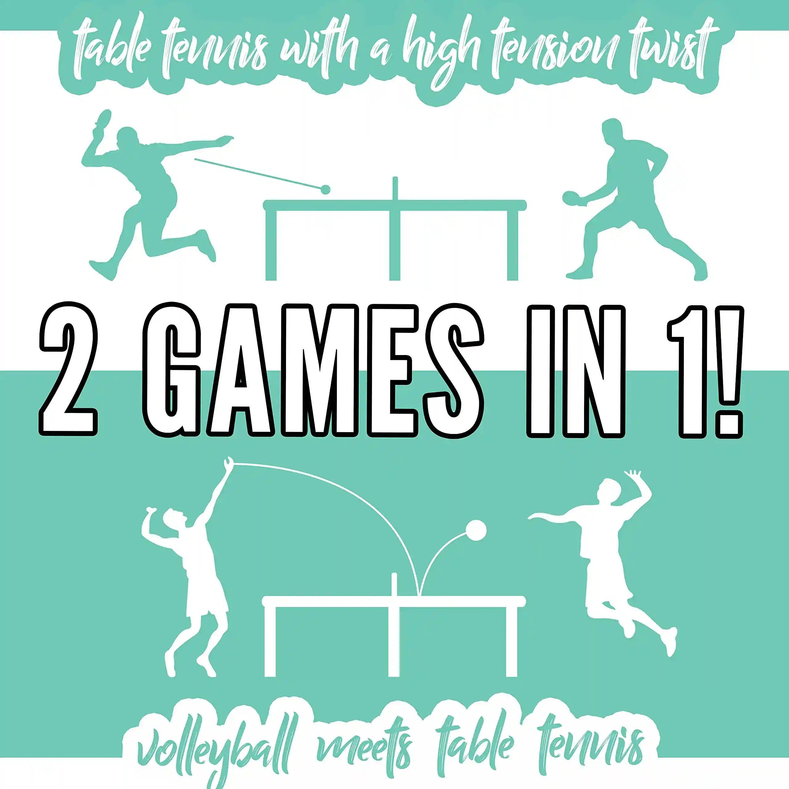 Franklin Sports Spyder Pong Tennis - Table Tennis, Volleyball And 4-Square Outdoor Game Indoor Or For Kids Includes Net, Table, Paddles Ball