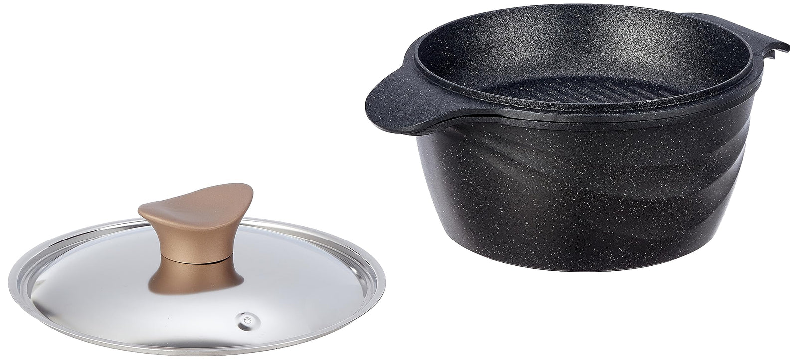 طقم حلل جرانيت برو بلس بغطاء صلب من نيو كلاين، مقاس (30 و24 و20 و18) مع طاسة ووك برو بلس مقاس 30، 9 قطع