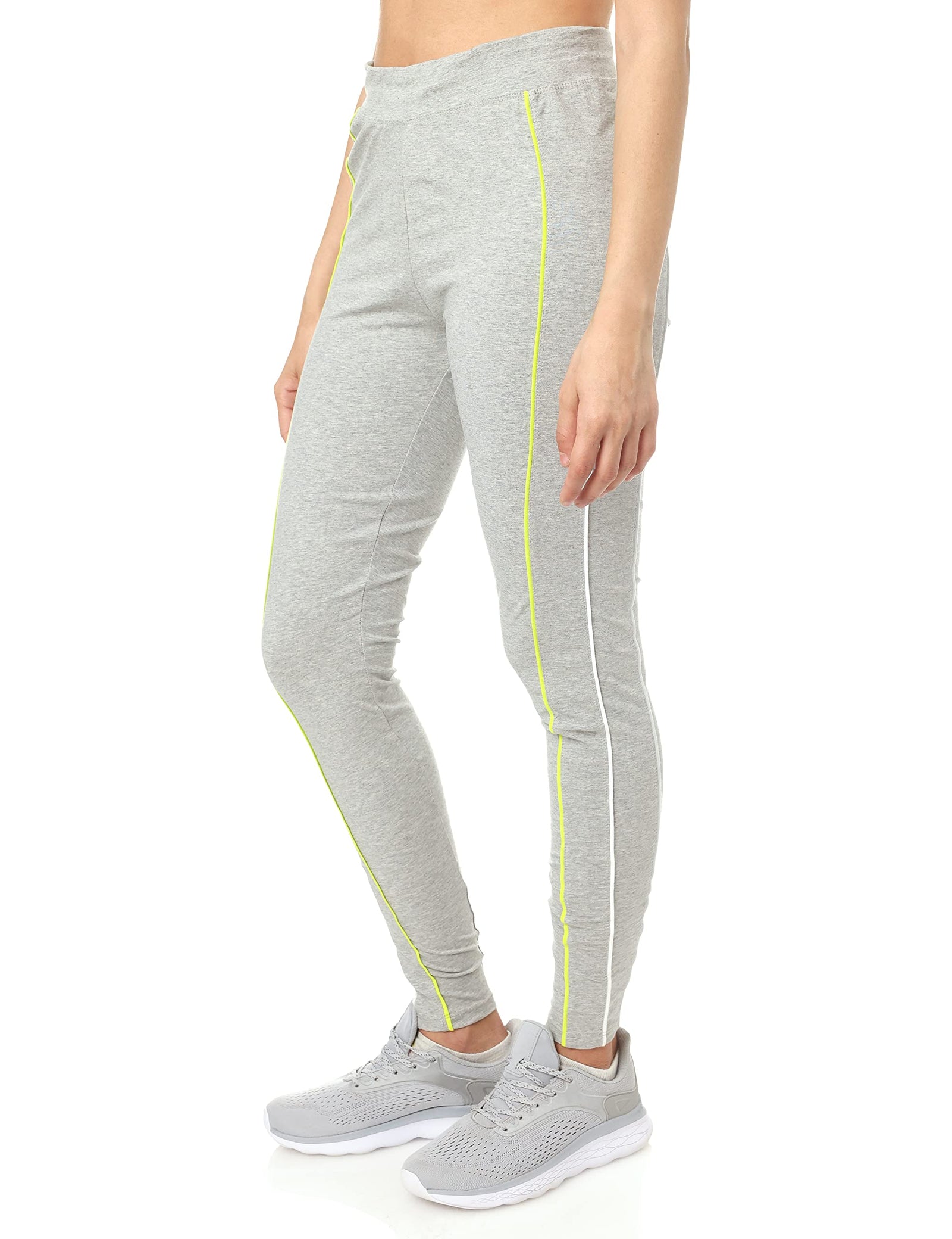 Splash Side Stripe Banded Waist Running Leggings For Women,Form-fitting design for a flattering silhouette.