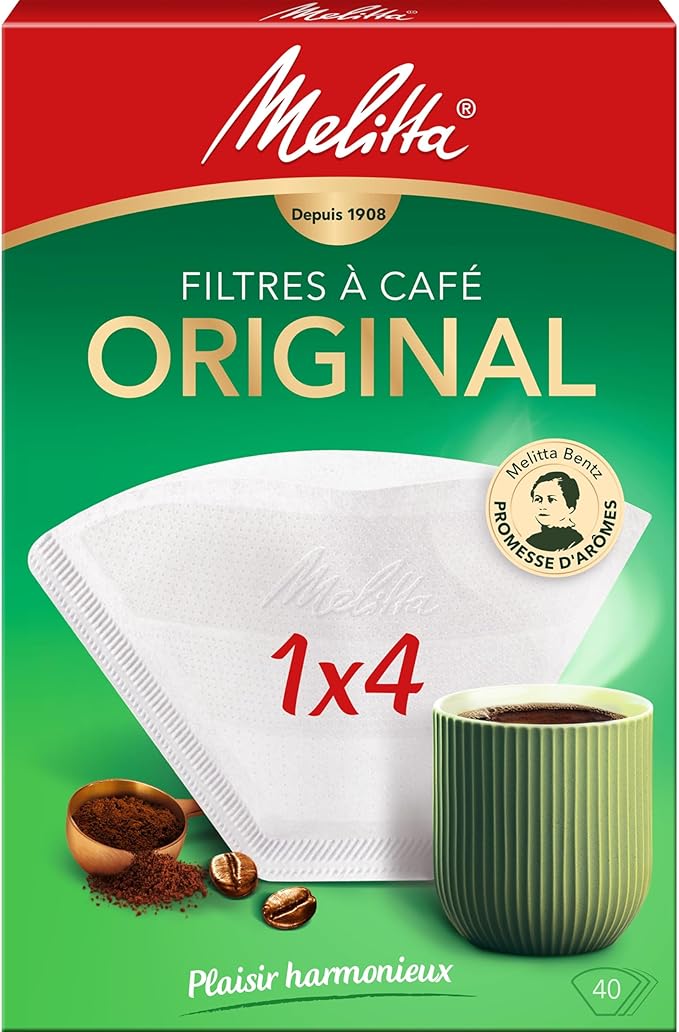 فلاتر قهوة من ماركة ميليتا مقاس 1×4 طقم 40 فلتر + 5 أكياس فلتر لون أبيض-علبه تالفه – Safqqa Egypt