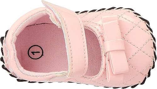 Mix & Max Girls' Faux Leather Velcro-Strap Shoes with Bow Detail