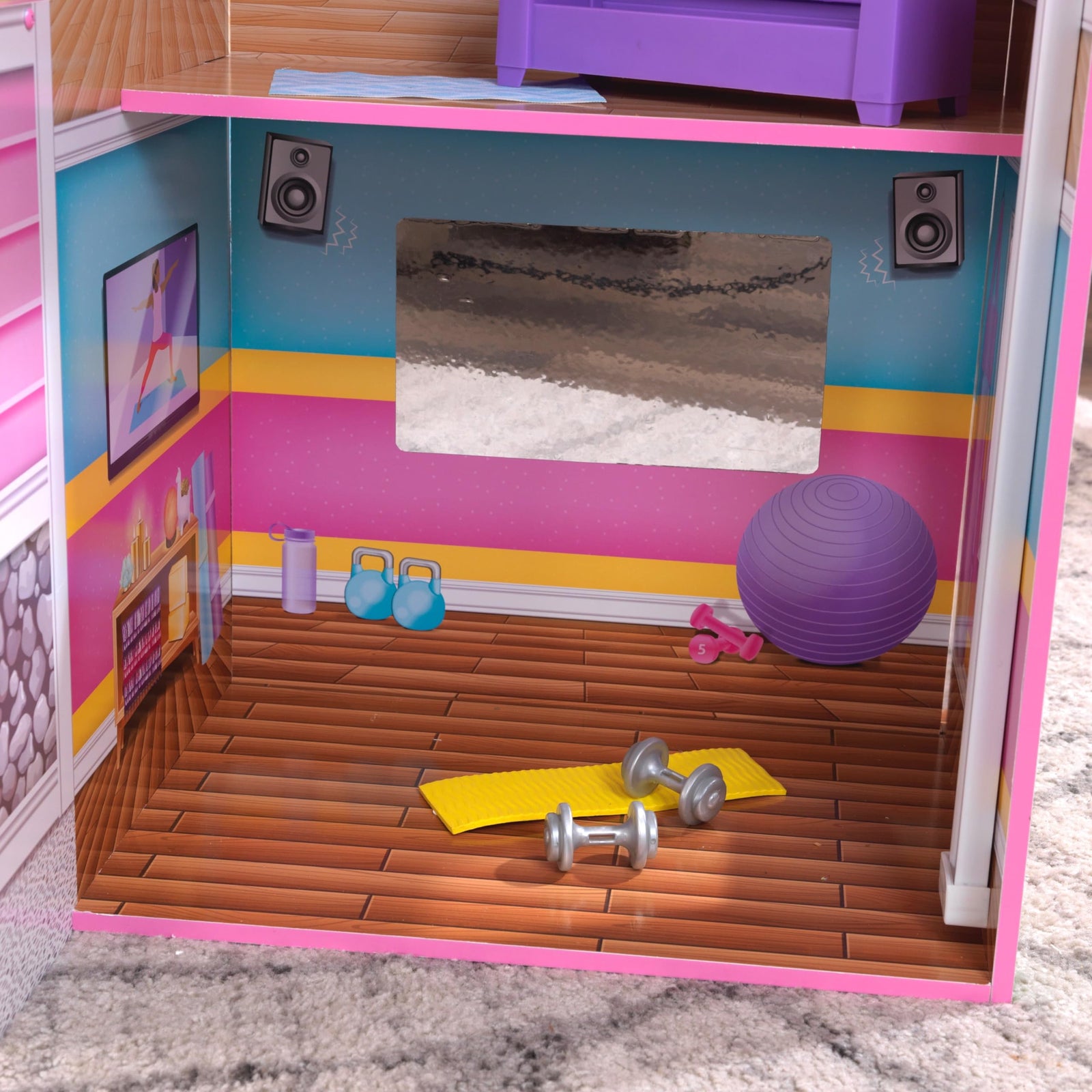 منزل دمى قصر ملاذ بيت الشجرة KidKraft 10108 مع تجميع EZ Kraft و26 ملحقًا مرفقًا، مجموعة لعب من 4 طوابق لدمى 30 سم/12 بوصة