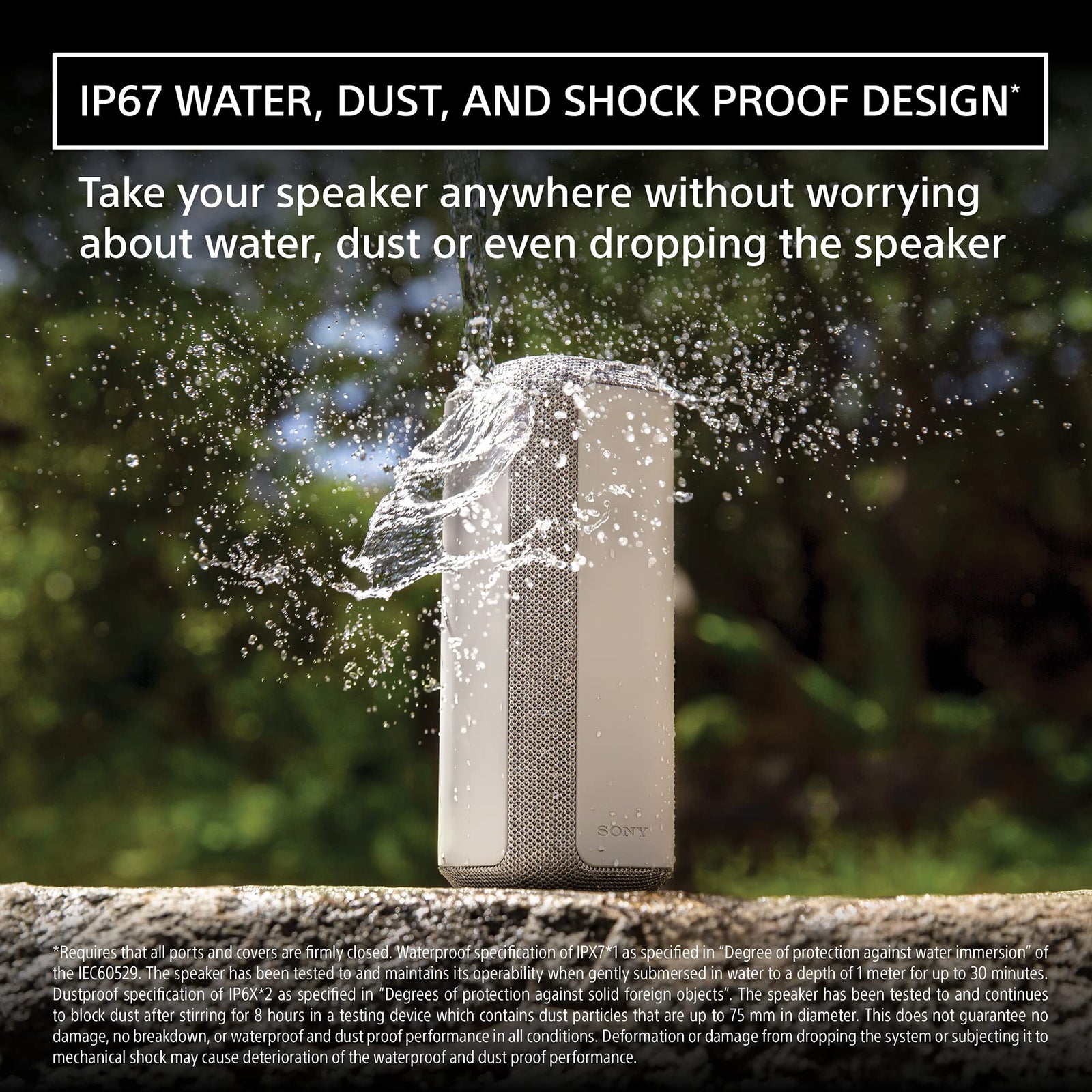 Sony SRS XE300 X Series Wireless Portable Bluetooth Speaker with 24 Hour Battery