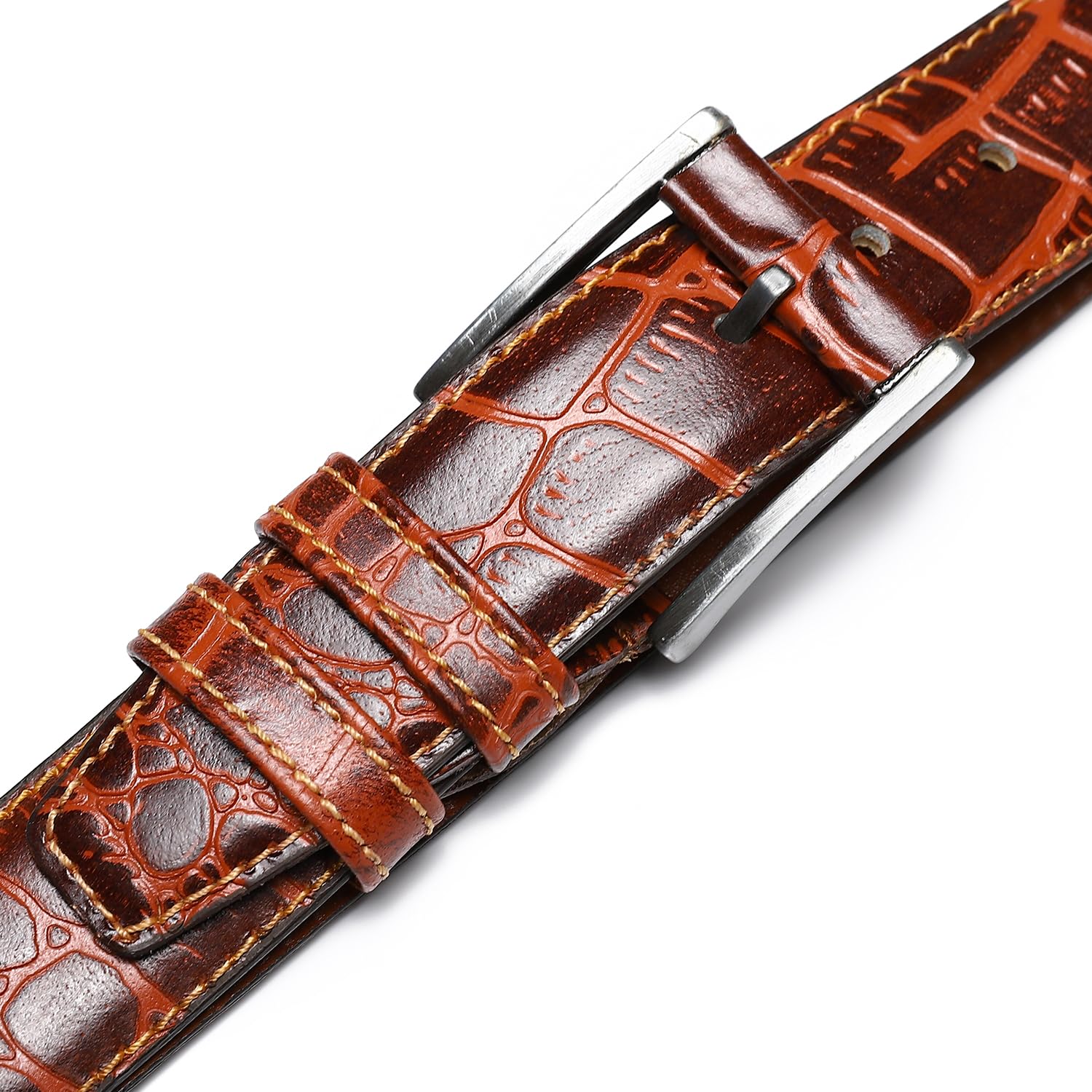 Andora Mens Reptile Patterned Belt