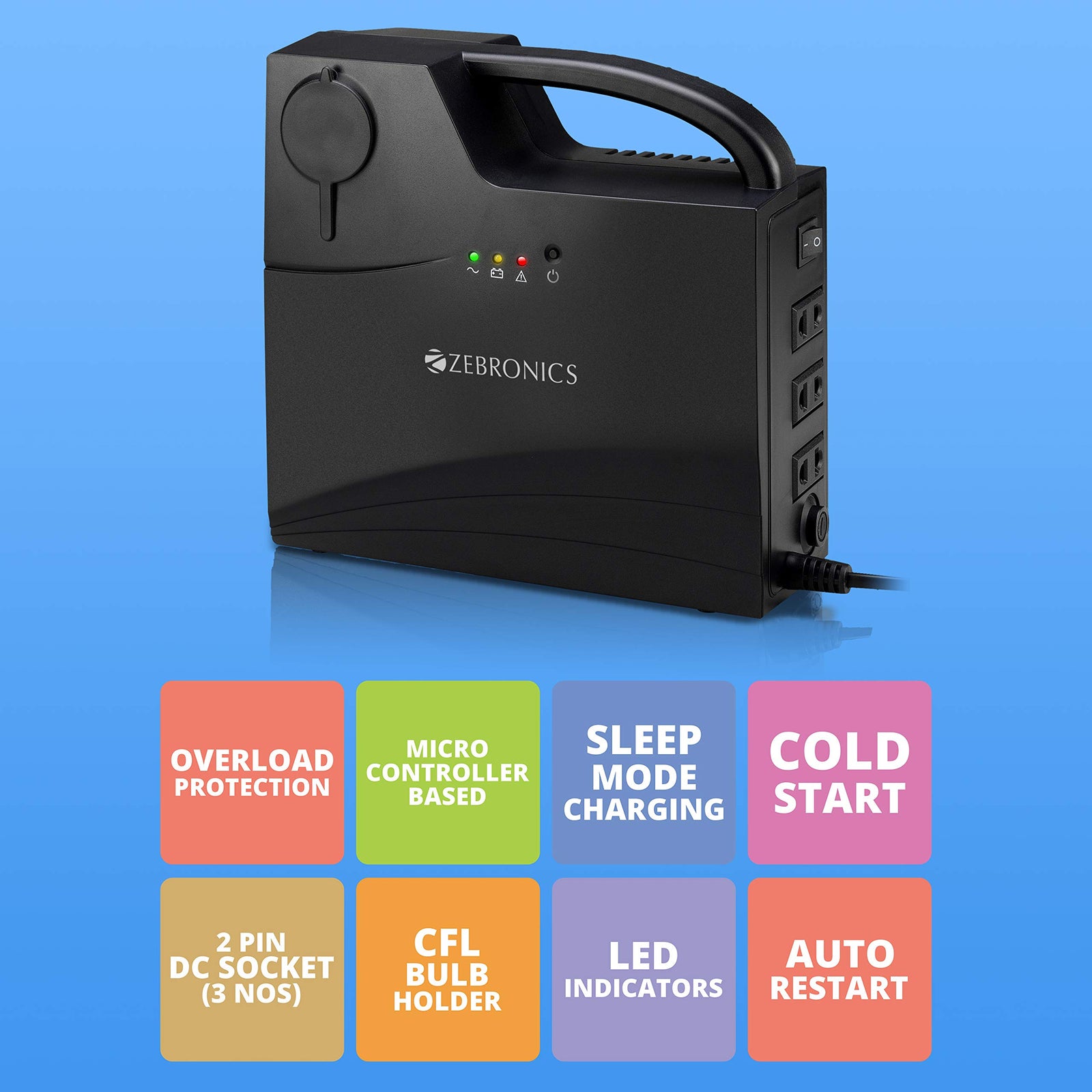 Zebronics Smart Electricity Energy Saver with LED Indicators – Power Consumption Optimizer