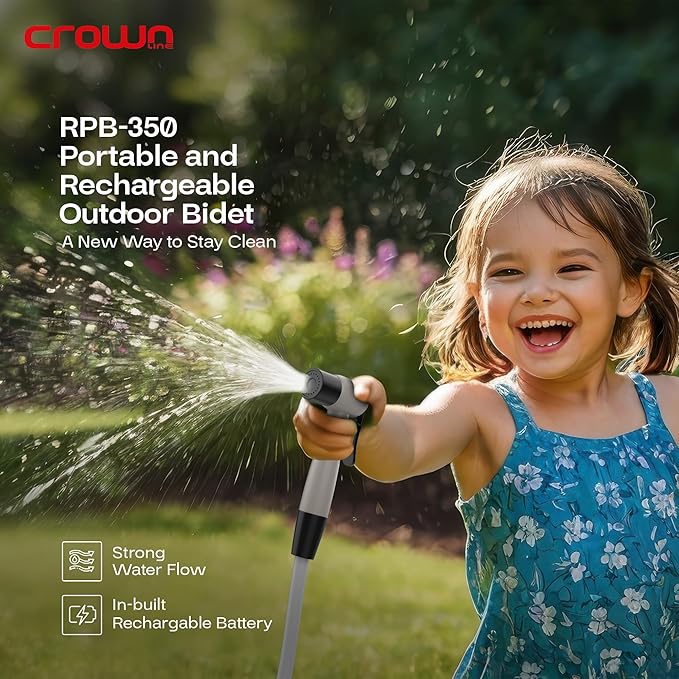 بخاخ مياه محمول للسفر من ماركة Crownline موديل RPB-350 ببطارية ١٠٠٠٠ مللي أمبير – Safqqa Egypt