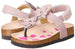 Bellino Flower Embellished Velcro Closure Back Strap Thong Sandals for Girls - Safqqa Egypt