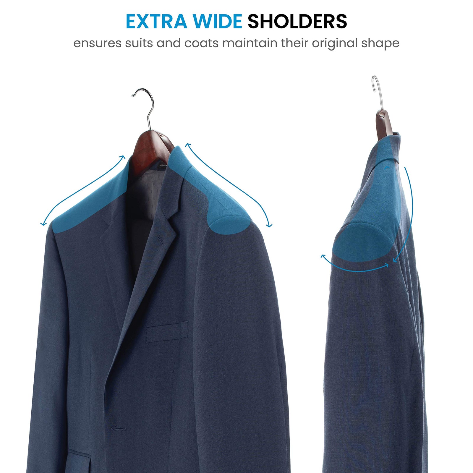 Zober Wide Shoulder Non-Slip Hanger (Scratche)
