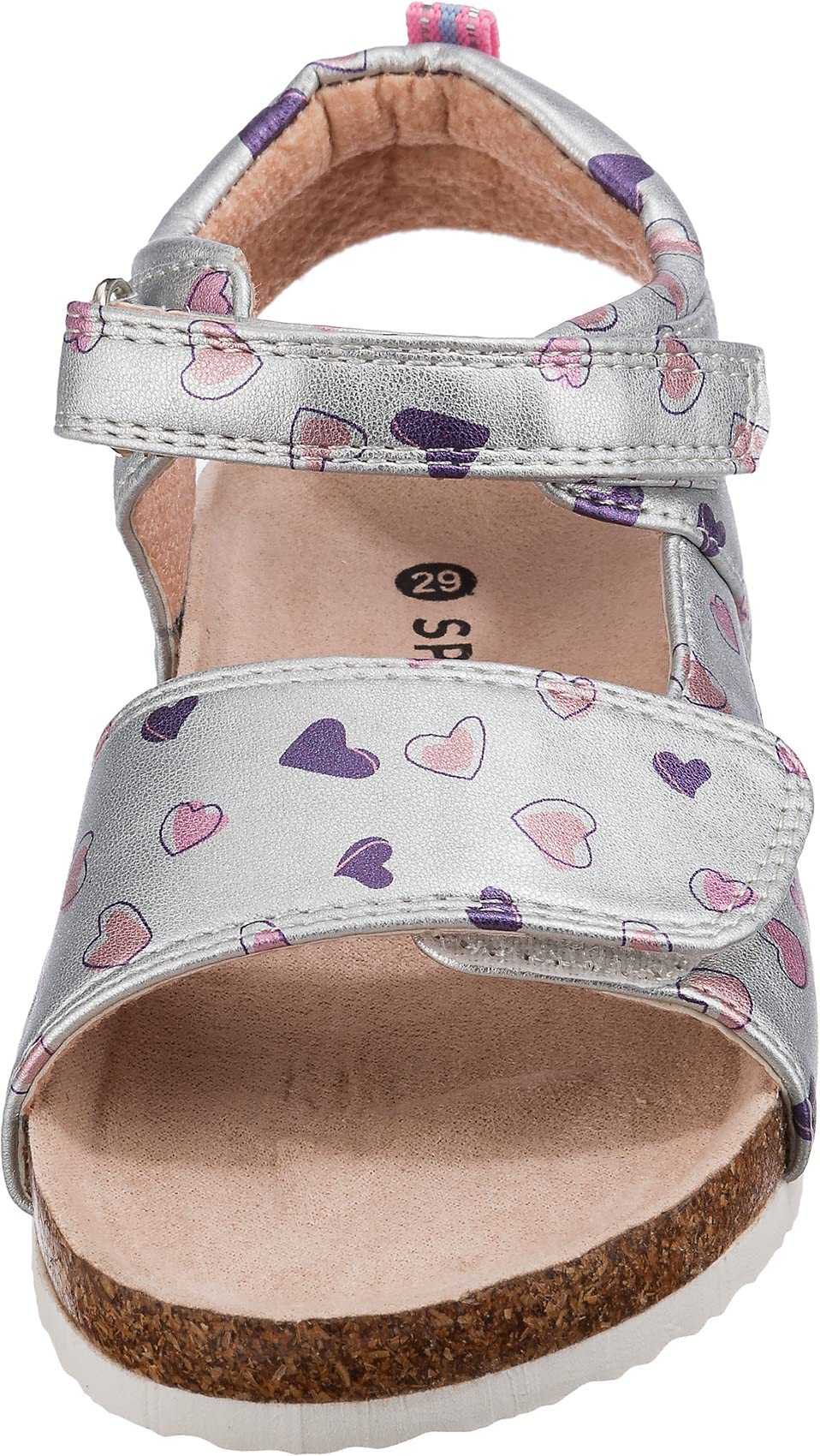 Sprox Polyurethane Velcro Strap Open Toe Sandal printed Hearts for
