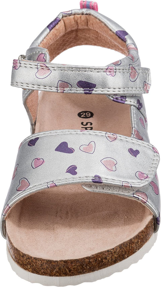 Sprox Polyurethane Velcro Strap Open Toe Sandal printed Hearts for