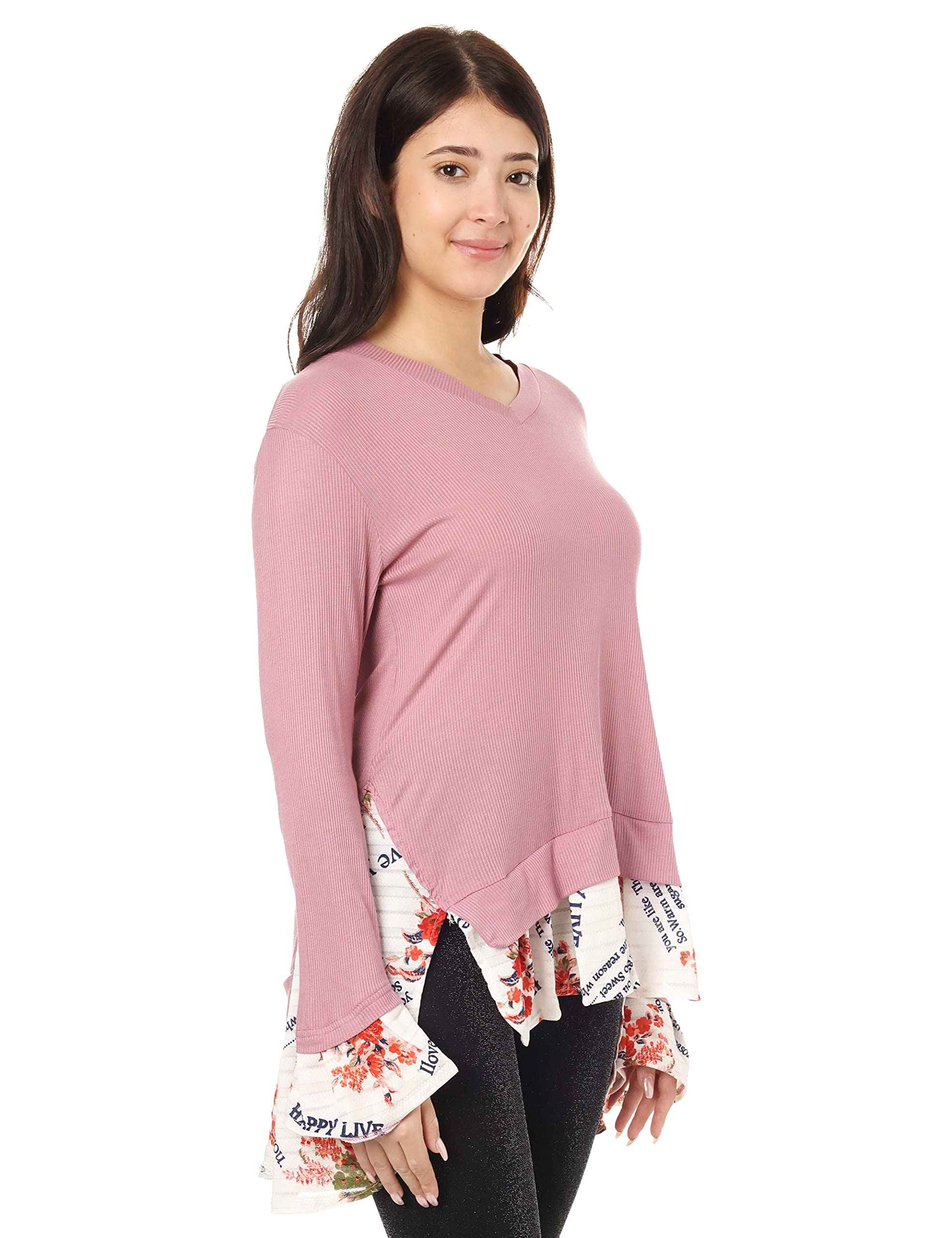 Kady Women High Low V Neck Blouses - Safqqa Egypt