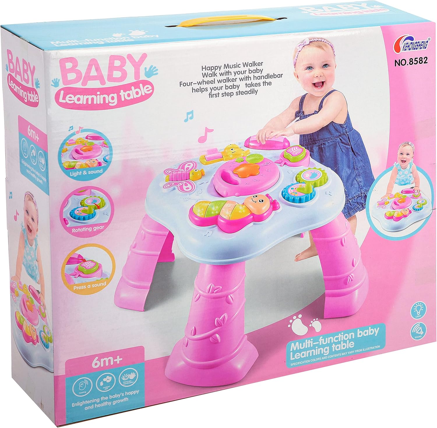 Kehongsheng Baby Sound Educational Table - Light - For Ages 6 Months and Up