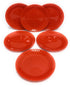 طقم أطباق Mintra Home Curly Collection – 6 قطع، 11.75 إنش، أحمر