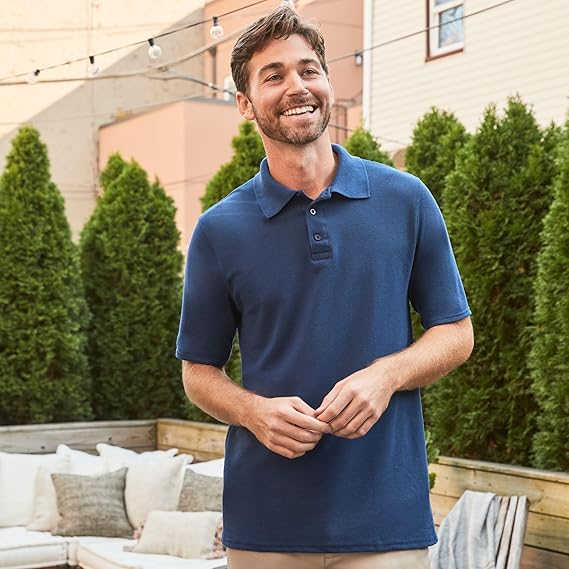 Hanes Men Polo T-Shirt Navy Casual Fit – Safqqa Egypt