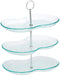 صينية تقديم مكونة من ثلاث طبقات من Harmony مصممة لتقديم الحلويات، الفواكه، الوجبات الخفيفة، أو المقبلات بطريقة أنيقة. مصنوعة من الزجاج الشفاف مع مقبض فضي متين