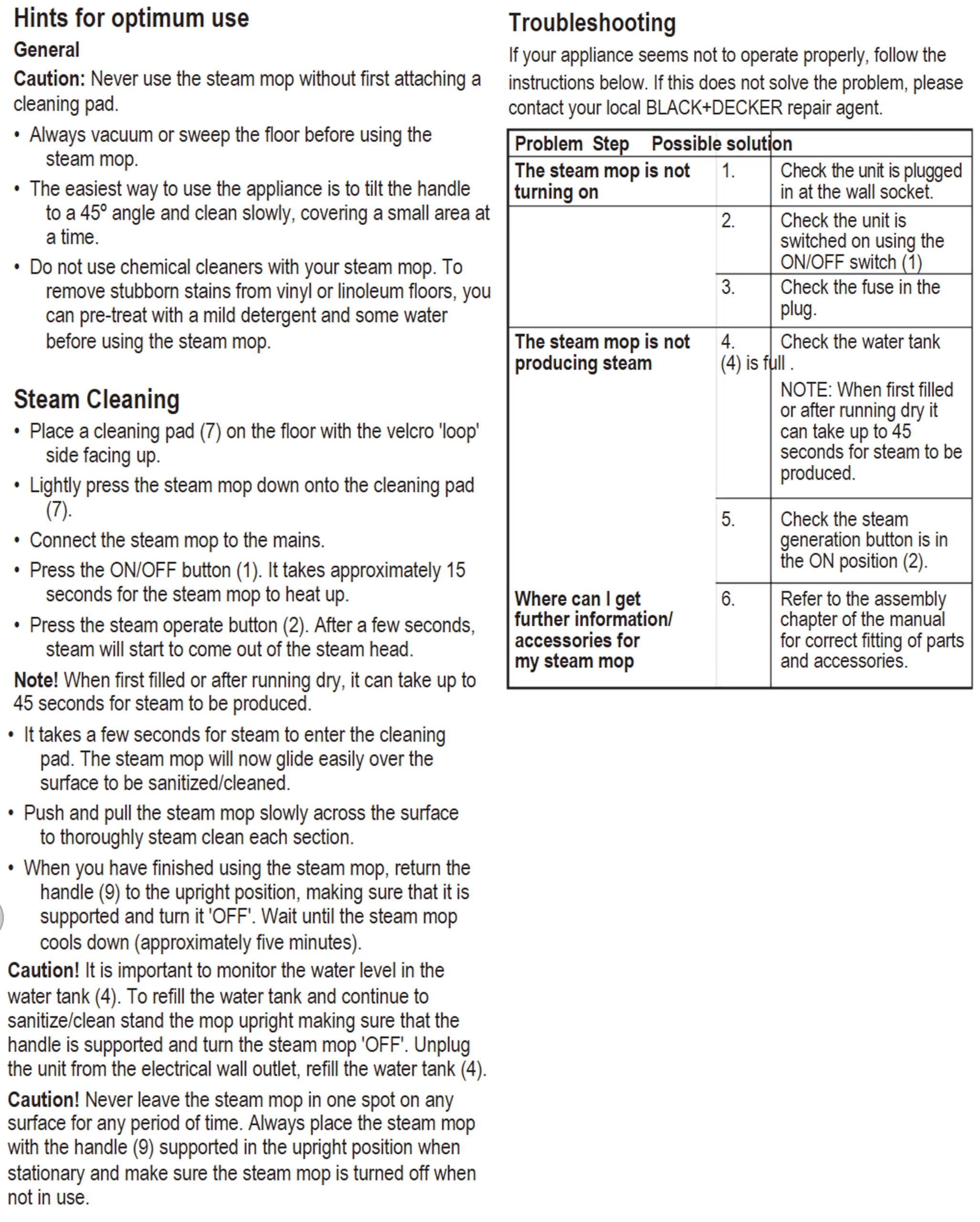 BLACK+DECKER Steam Mop, 1300W, 350ml Capacity, Superheated Steam, Microfiber Pad, 30 Sec Heat-Up, 14 Min Runtime, Chemical-Free, Safe for All Sealed Floors, ECO Friendly, White/Blue - FSMH13E10-B5