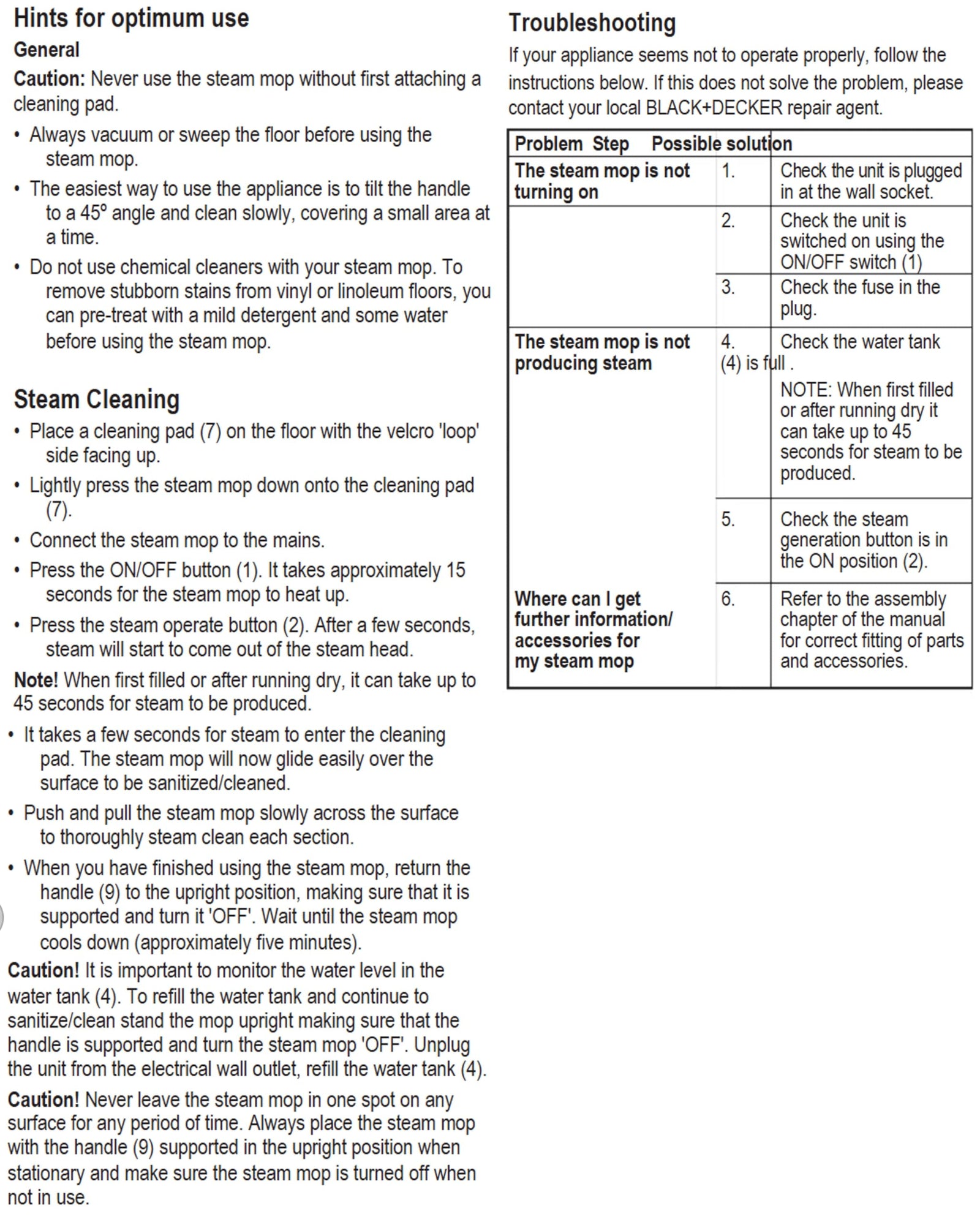 BLACK+DECKER Steam Mop, 1300W, 350ml Capacity, Superheated Steam, Microfiber Pad, 30 Sec Heat-Up, 14 Min Runtime, Chemical-Free, Safe for All Sealed Floors, ECO Friendly, White/Blue - FSMH13E10-B5