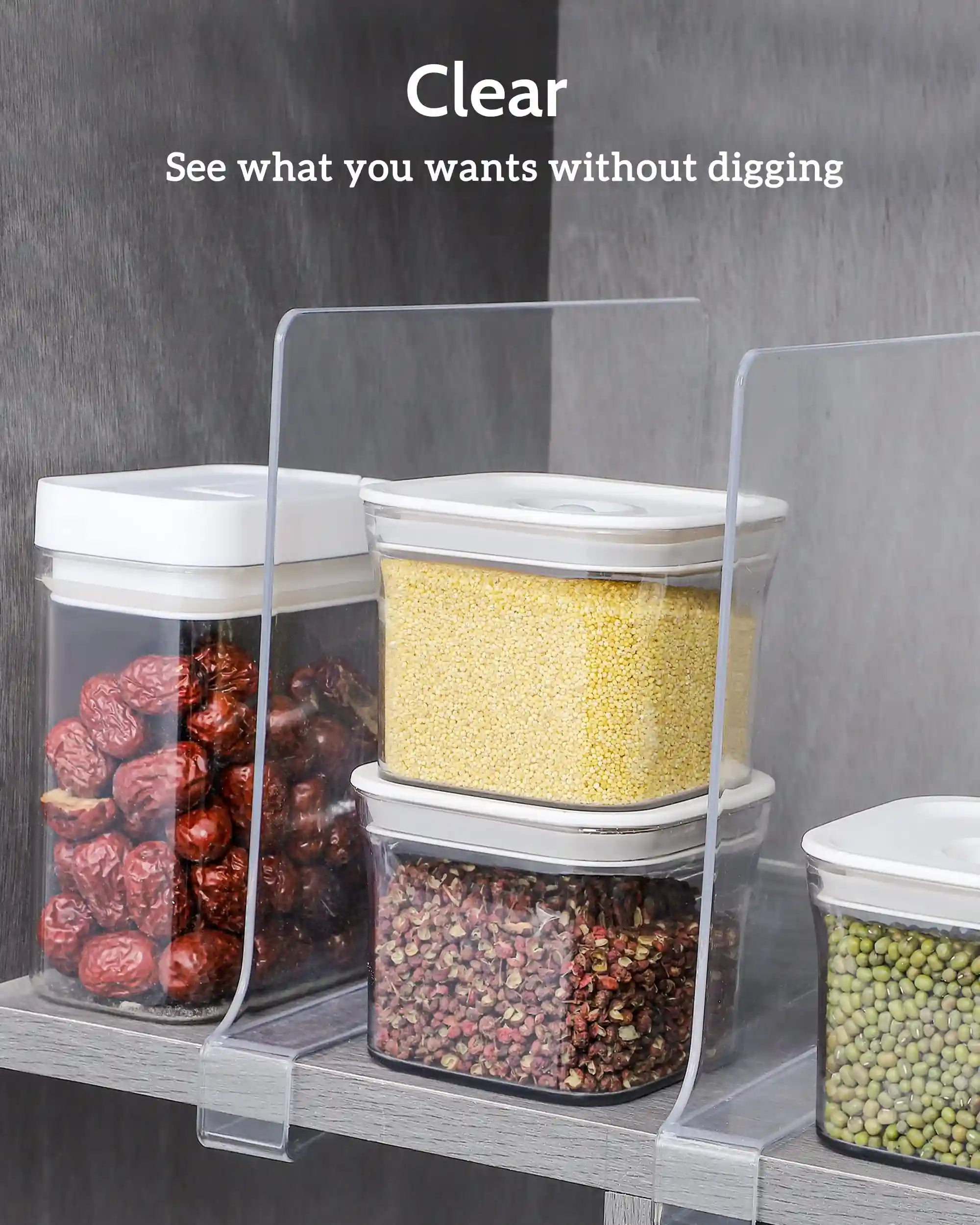 فواصل رفوف شفافة من الأكريليك – طقم من 12 قطعة لتنظيم الخزائن والرفوف