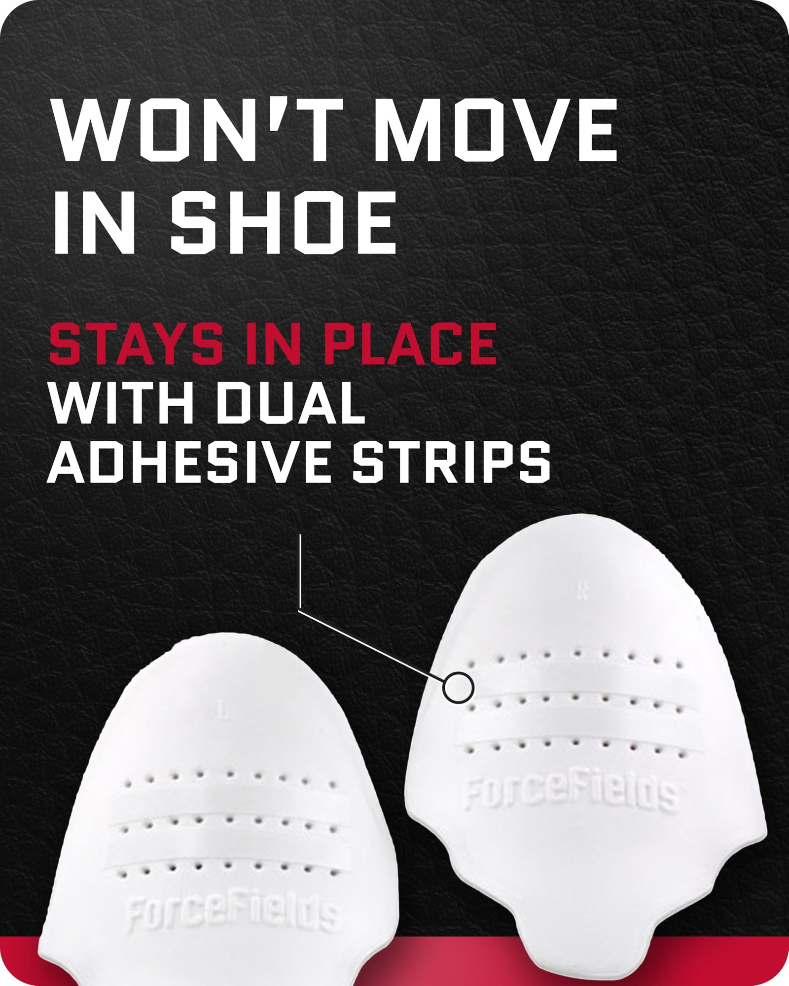 واقي مقدمة الحذاء من فورس فيلدز مصمم لحماية الحذاء من التجاعيد والانثناءات التي تظهر في منطقة الأصابع، مما يساعد على الحفاظ على مظهر الحذاء وكأنه جديد. مصنوع من خامات مرنة وقوية