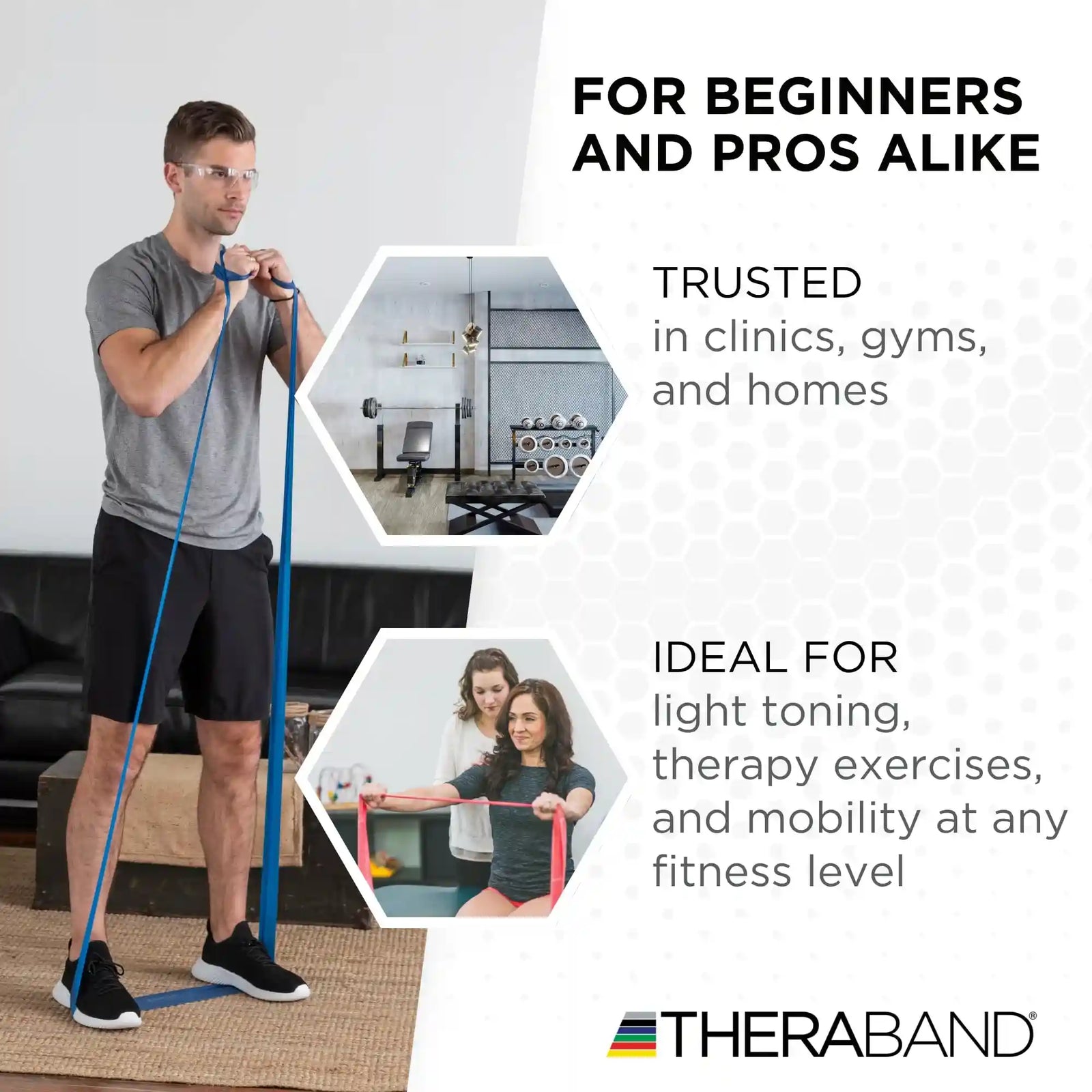 Theraband Resistance Bands, 50 Yard Roll Professional Latex Elastic Fitness Band For Upper & Lower Body & Core Exercise, Physical Therapy, Pilates, Yoga, Stretching, Home Workouts, & Rehab