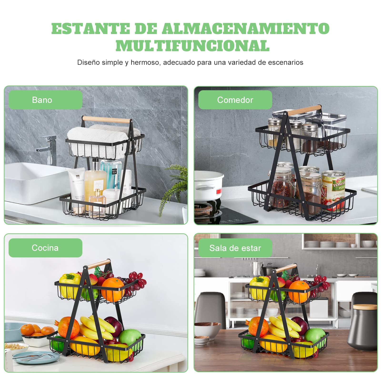 TXG 2-Tier Metal Fruit Basket – Modern Kitchen