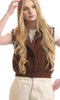 Ravin Elastic Hem Internal Padded Fur Vest For Women ,• Internal padding for warmth and insulation. - Safqqa
