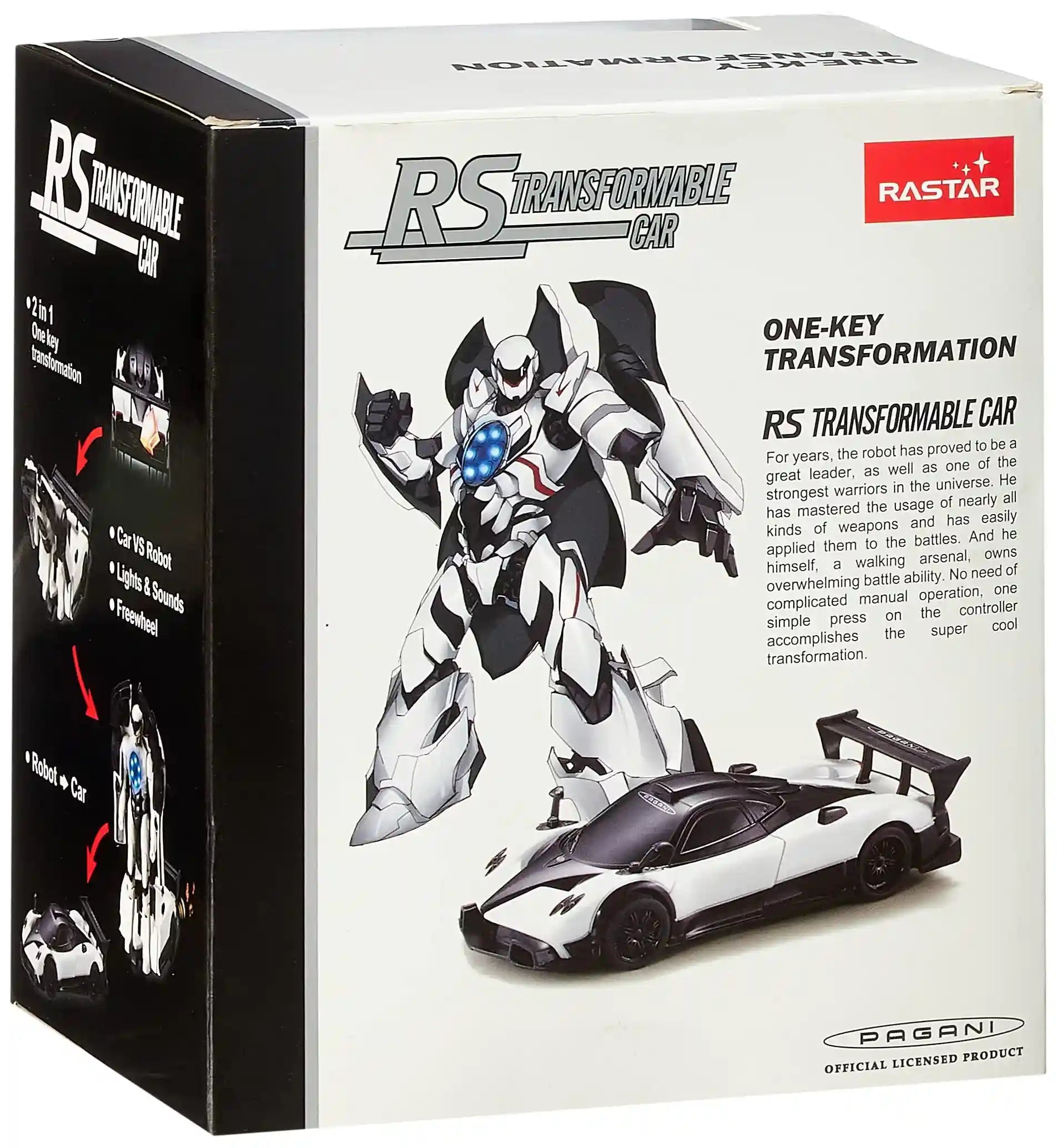 Rastar 61900 pagani zonda transformable car -black