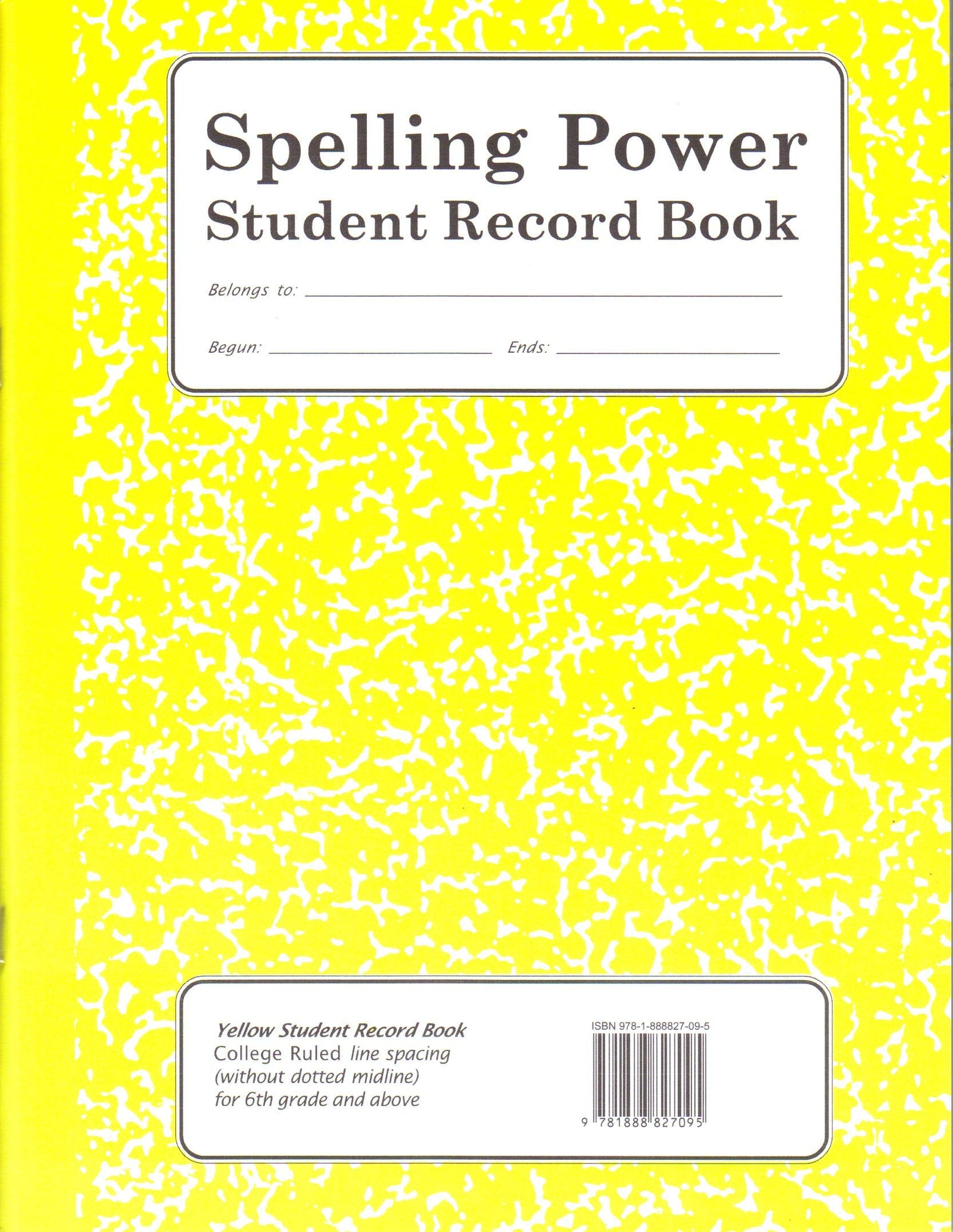 Generic Castlemoyle Books Spelling Power Student Record Yellow