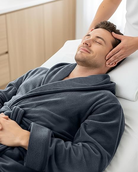 NY Threads Men’s Hooded Bathrobe – Soft and Comfortable Everyday Robe