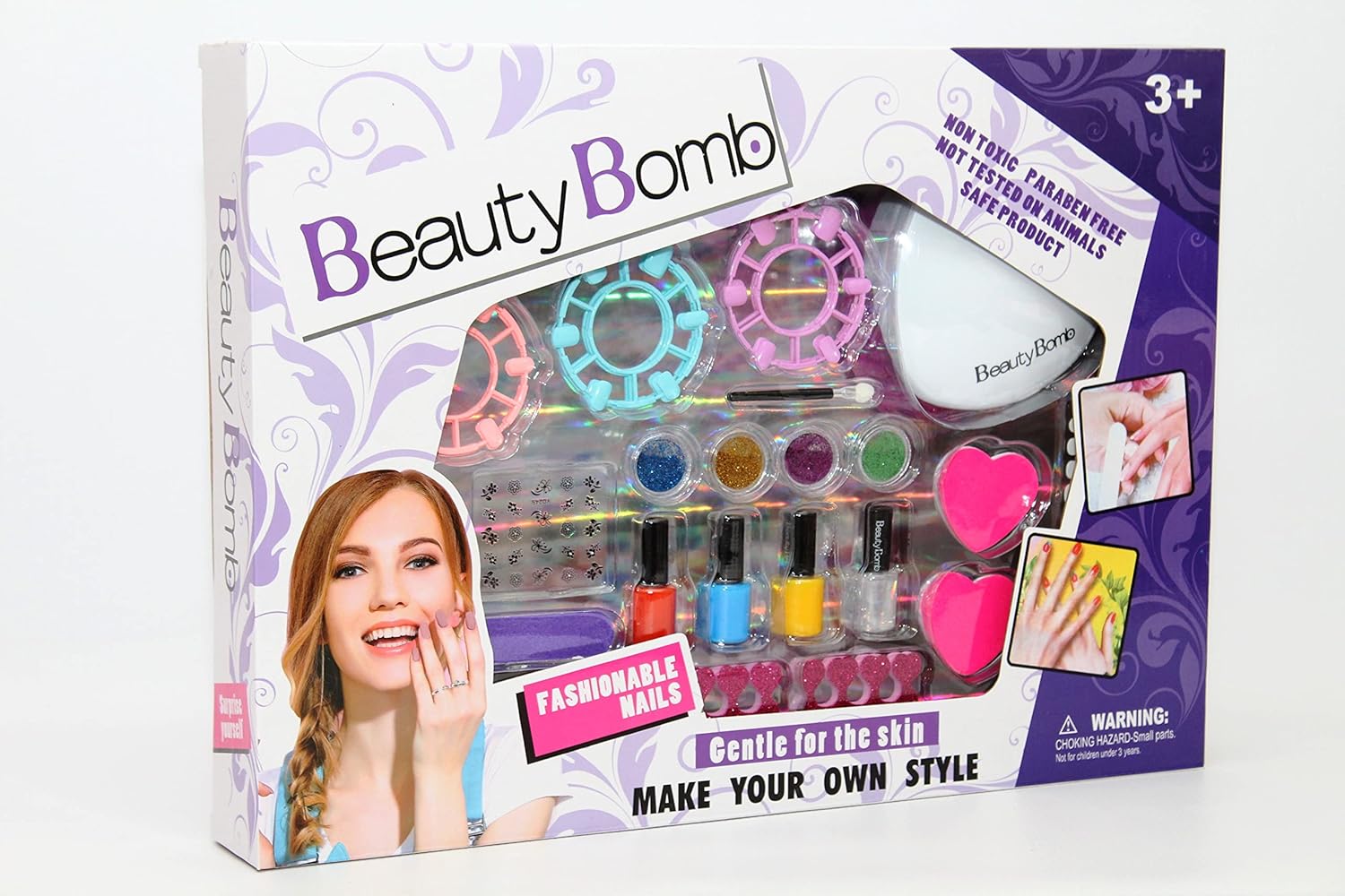 Beauty Bomb Nail Polish Machine Toy Kids Beauty Play Set