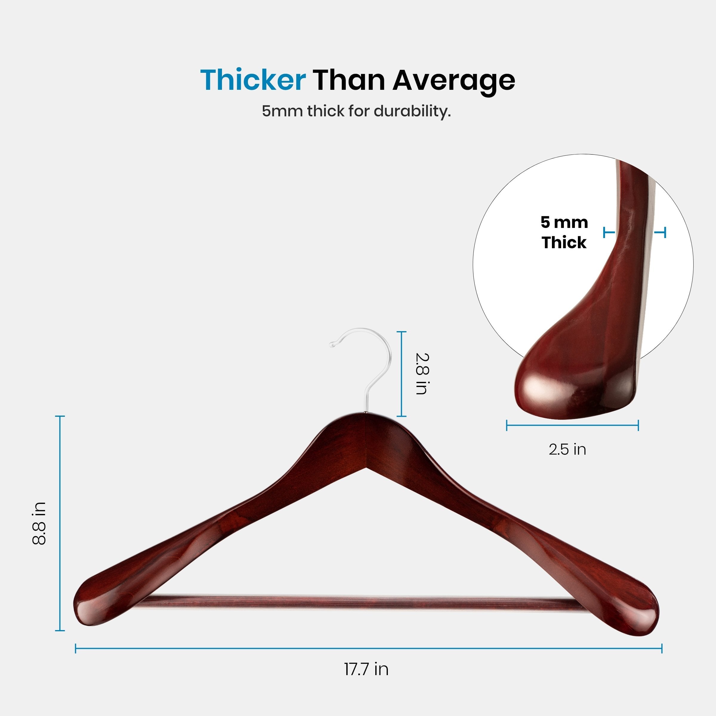 Zober Wide Shoulder Non-Slip Hanger (Scratche)