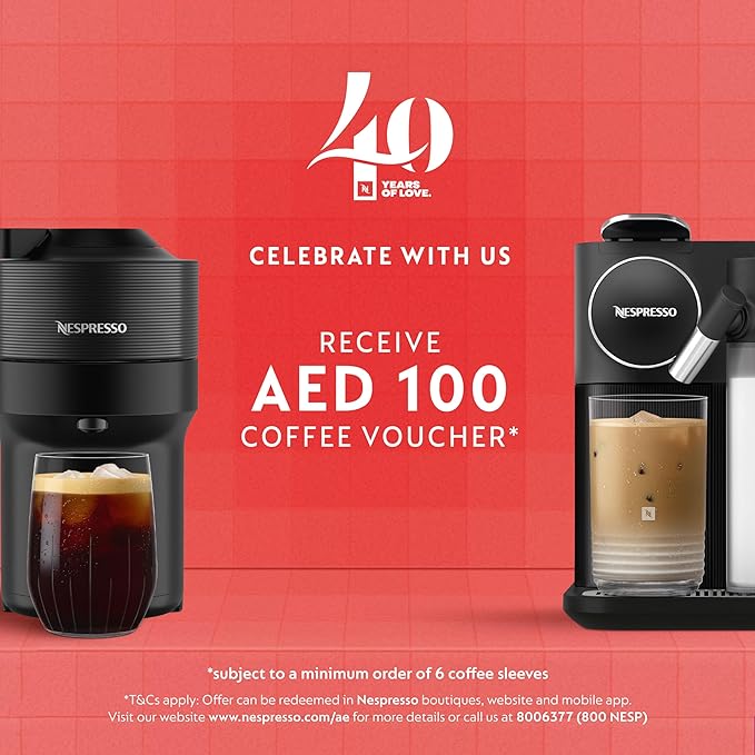 ماكينة قهوة من ماركة نسبريسو بسعة 0.56 لتر وتقنية التحضير الذكية لون أسود بحالة بها خدوش خفيفه – Safqqa Egypt