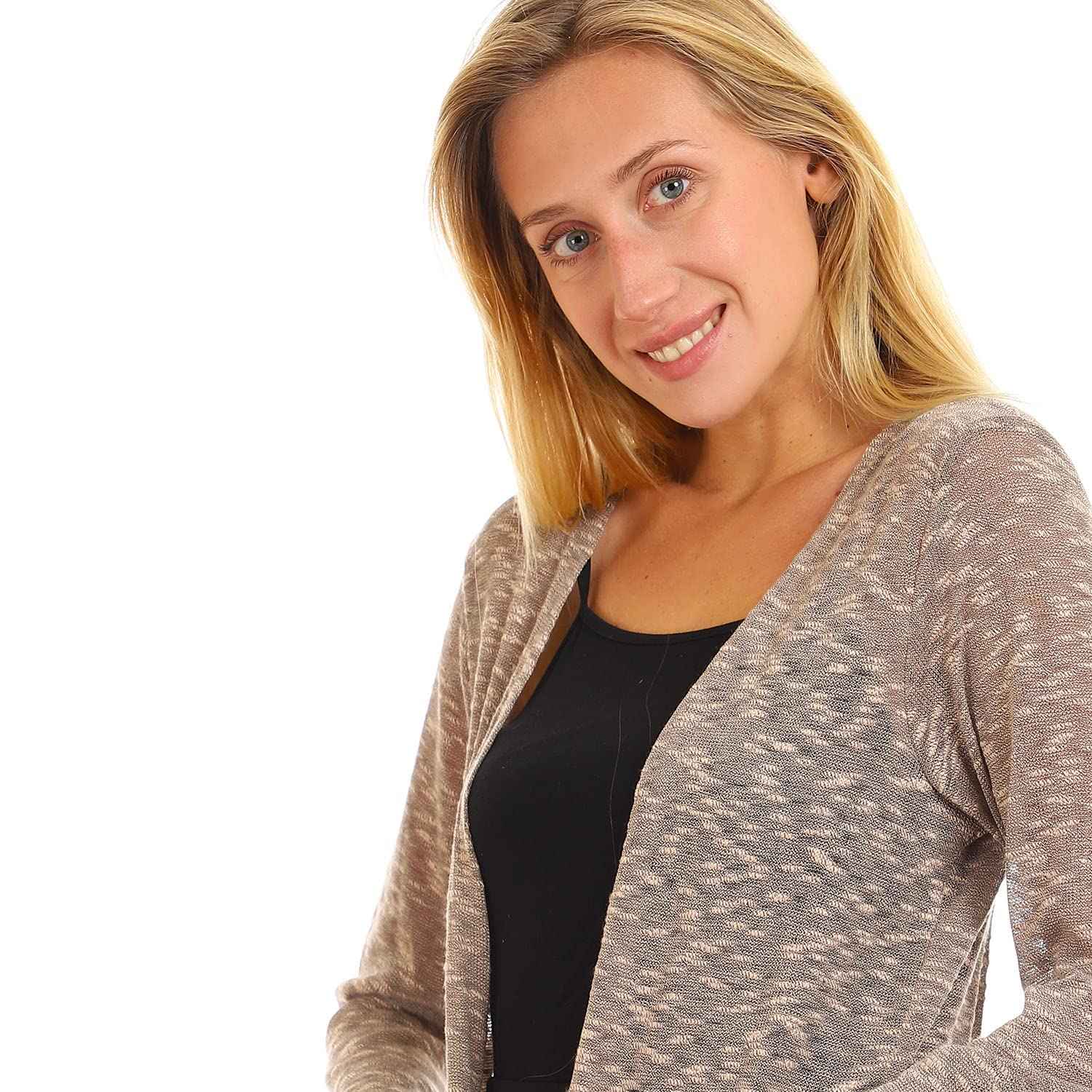 JAMILA Women Self Patterned Open Neckline Long Cardigan SWEATER