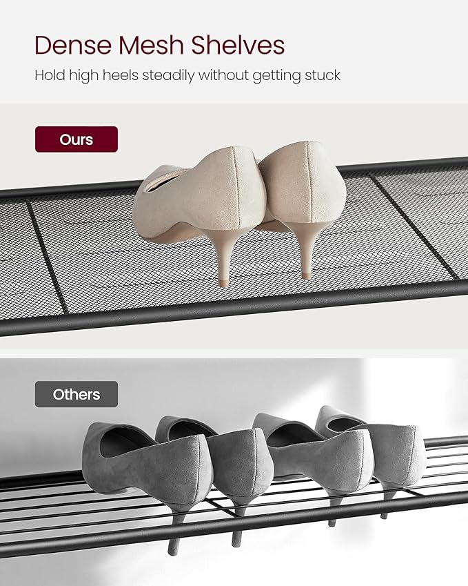 4 Tier Shoe Rack with Mesh Shelves and Top Storage Shelf – Safqqa Egypt