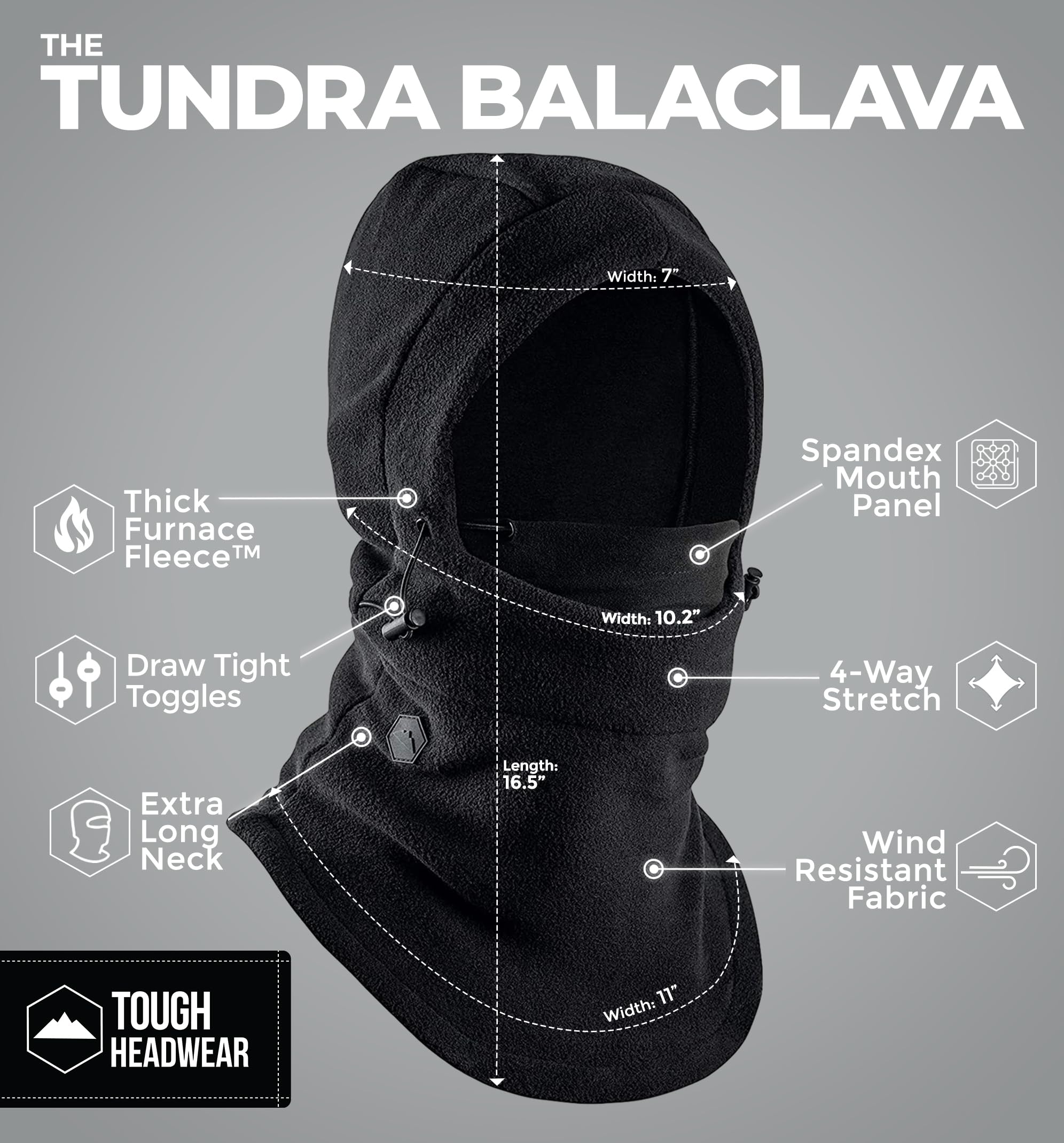 Tough Headwear Balaclavas For Men Ideal for motorcycling, skiing, cycling, hiking, and outdoor sports