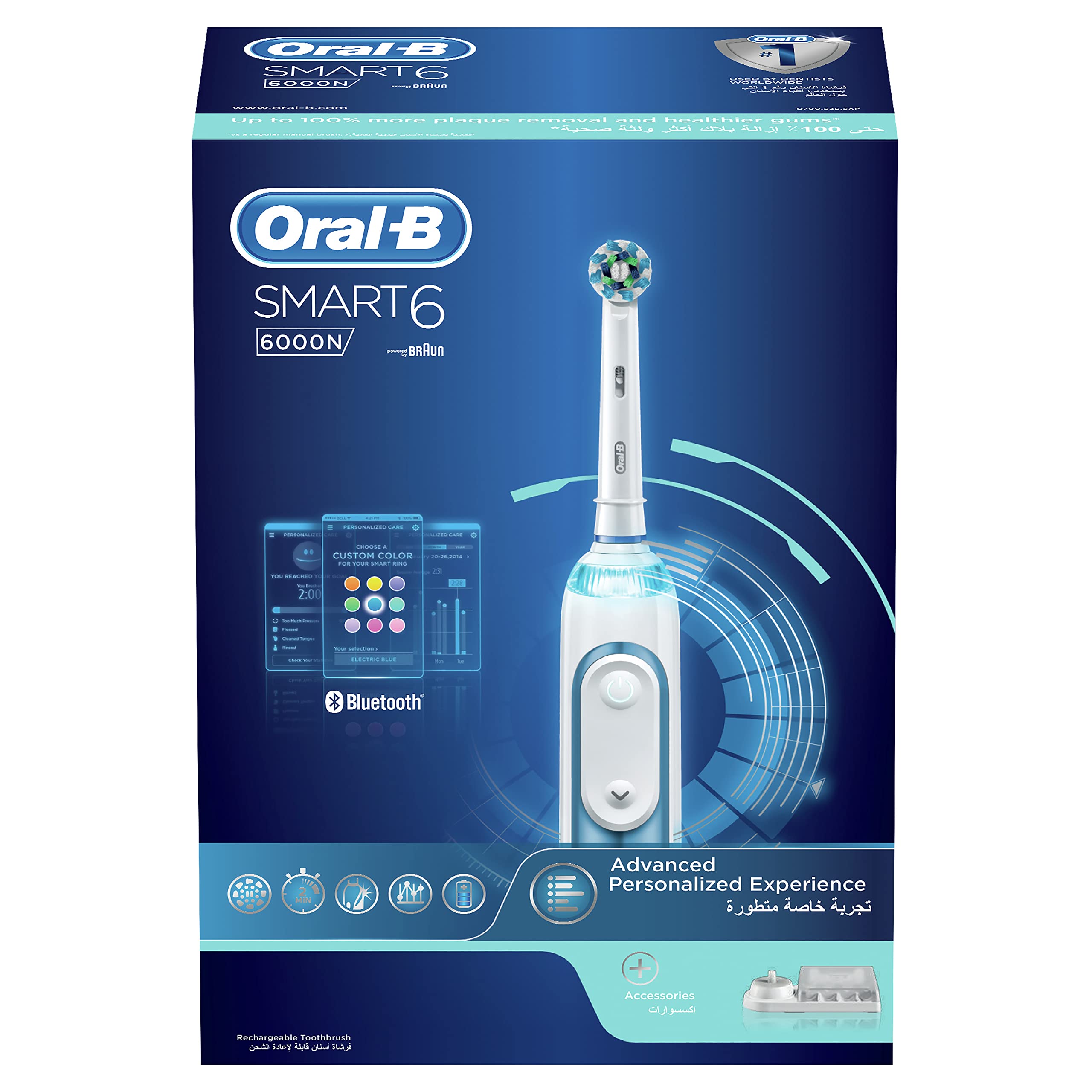 Oral-B Smart 6 6000N Electric Toothbrush, Smart Coaching, White Color
