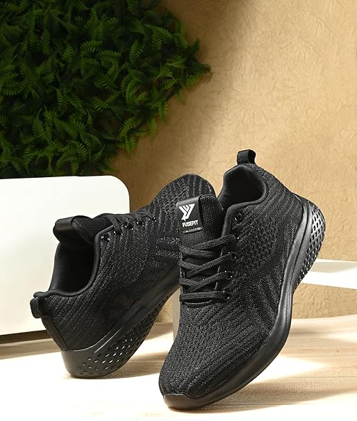 FUSEFIT Women Running Shoes Black Lightweight Performance Sneakers