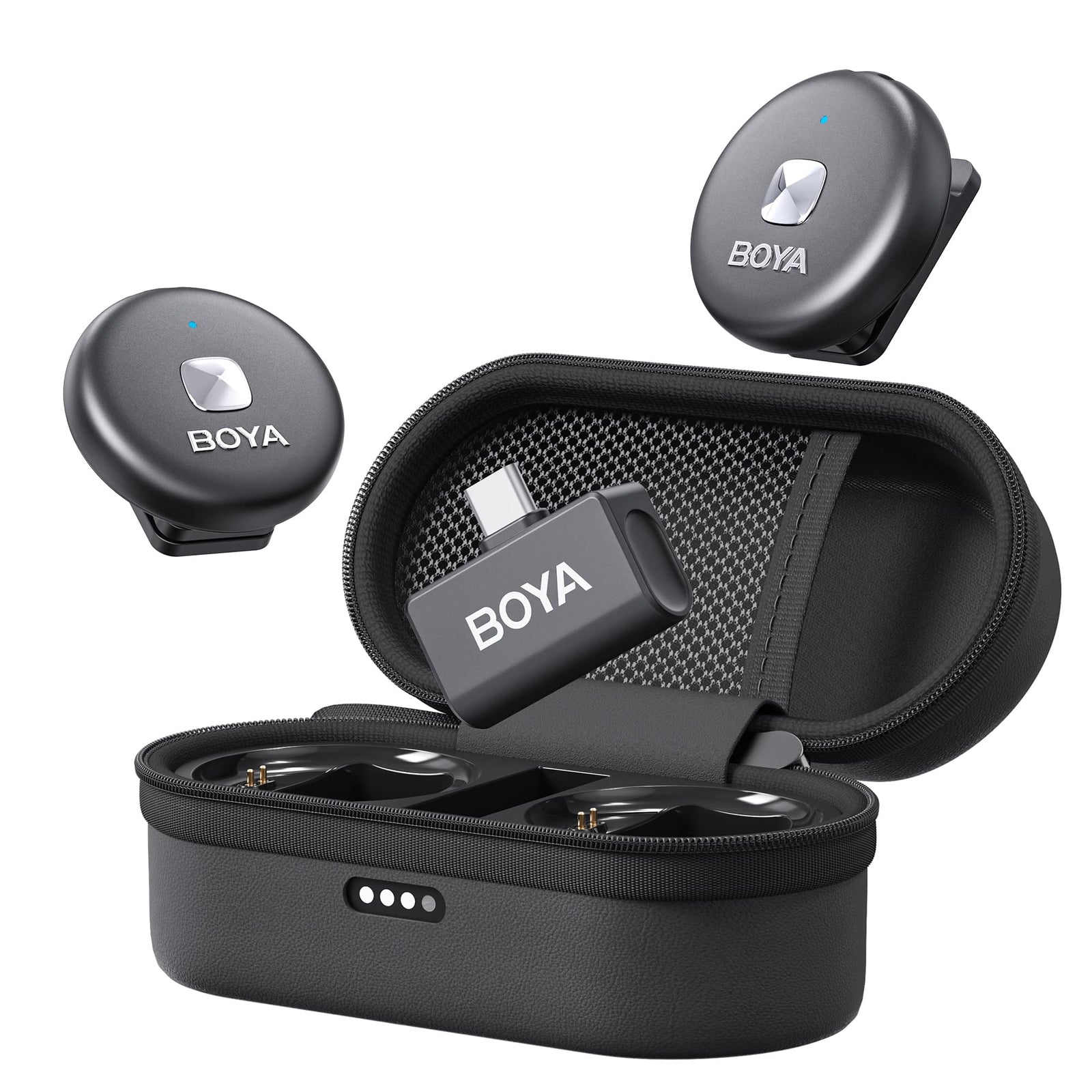 ميكروفون لاسلكي BOYA Omic-U-B بمنفذ USB-C مع خاصية إلغاء الضوضاء – مناسب لهواتف iPhone 15 وAndroid